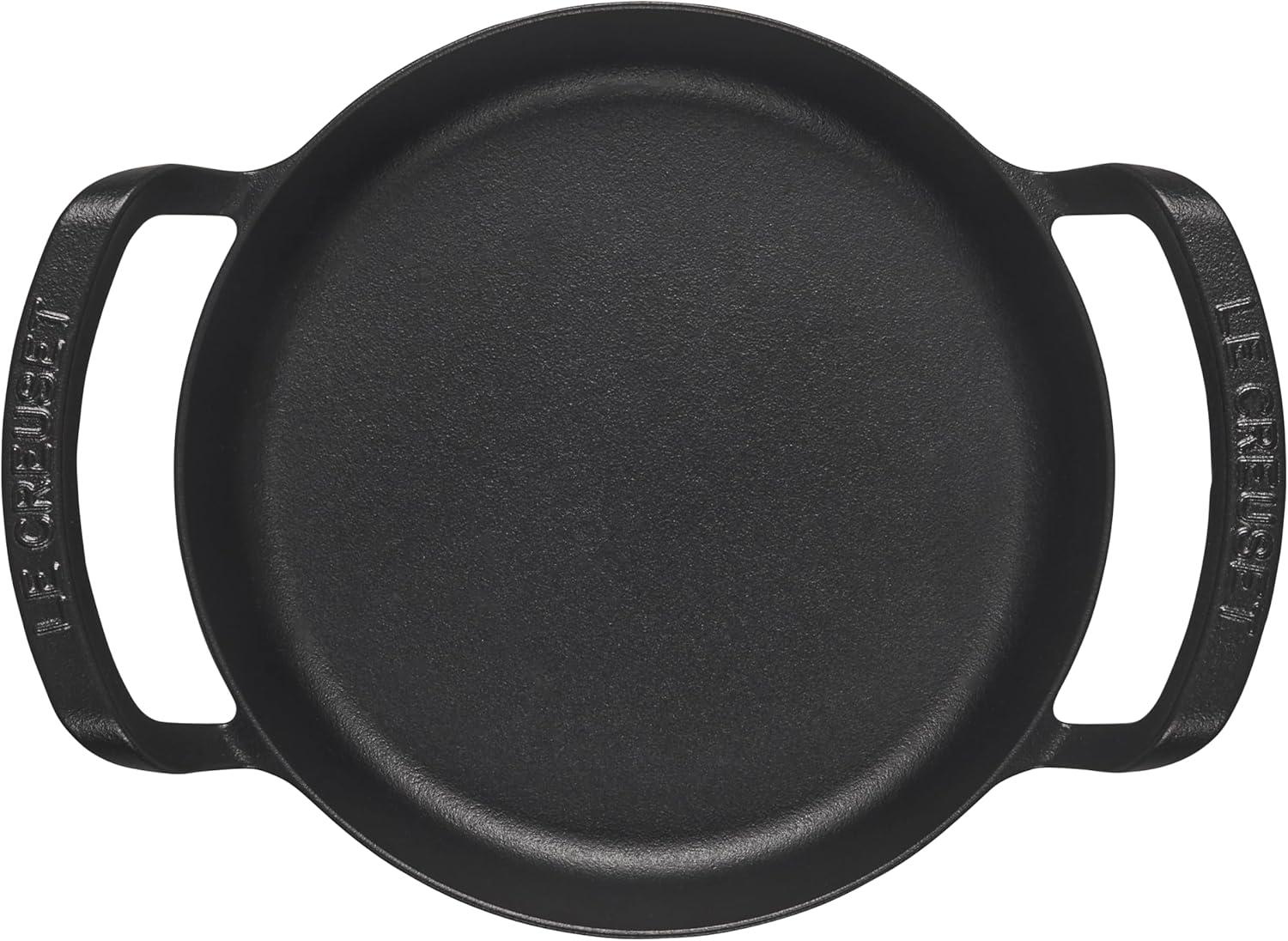 10" Black Enameled Cast Iron Skillet with Raised Handles