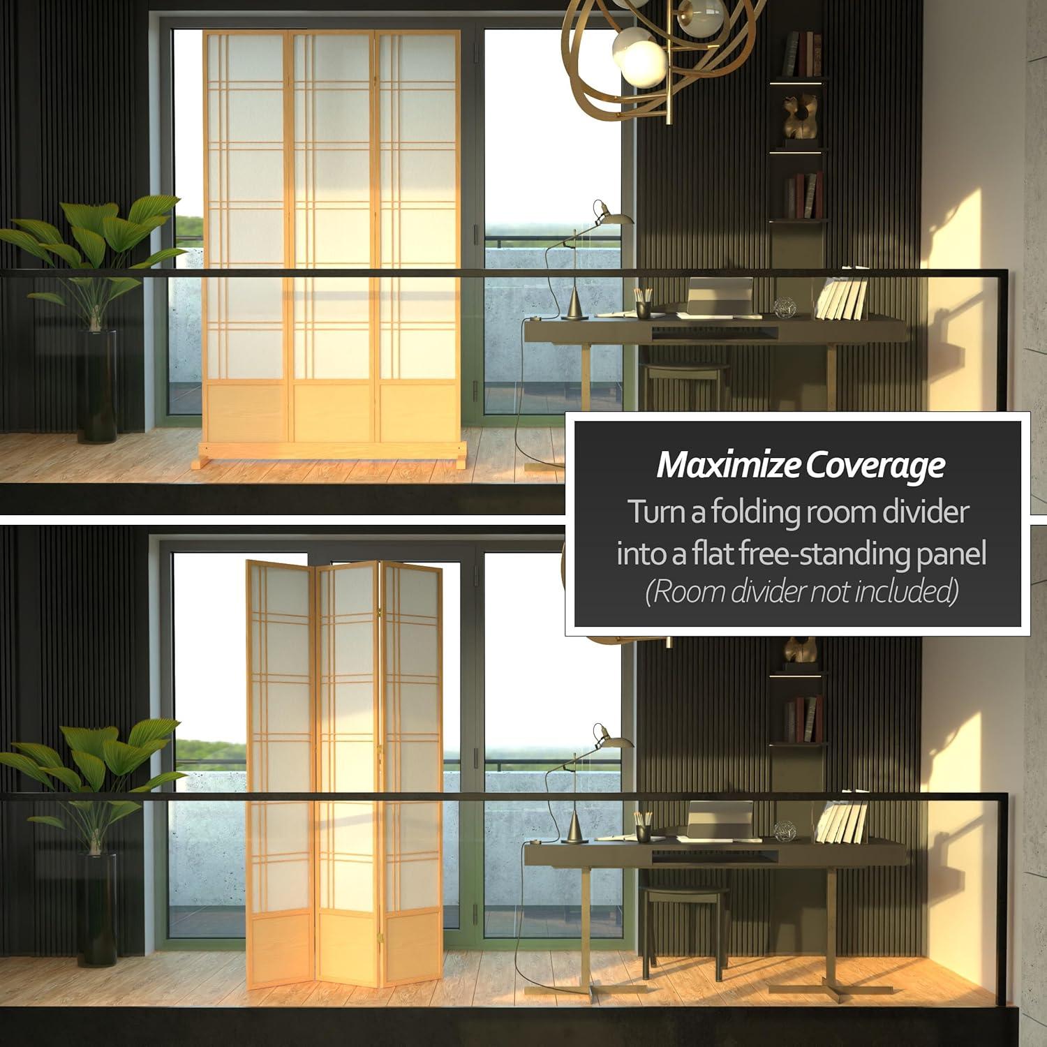 Room Divider Stand Natural 3 Panel