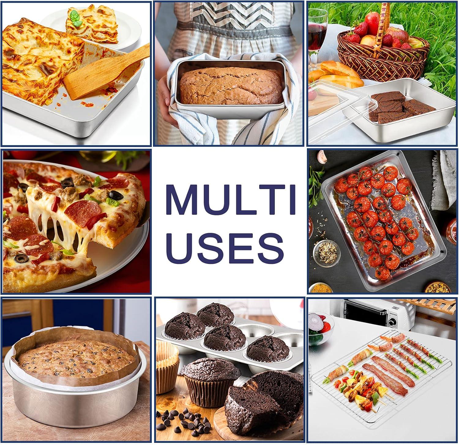 BOPWAY 12-Piece Stainless Steel Baking Pan Set