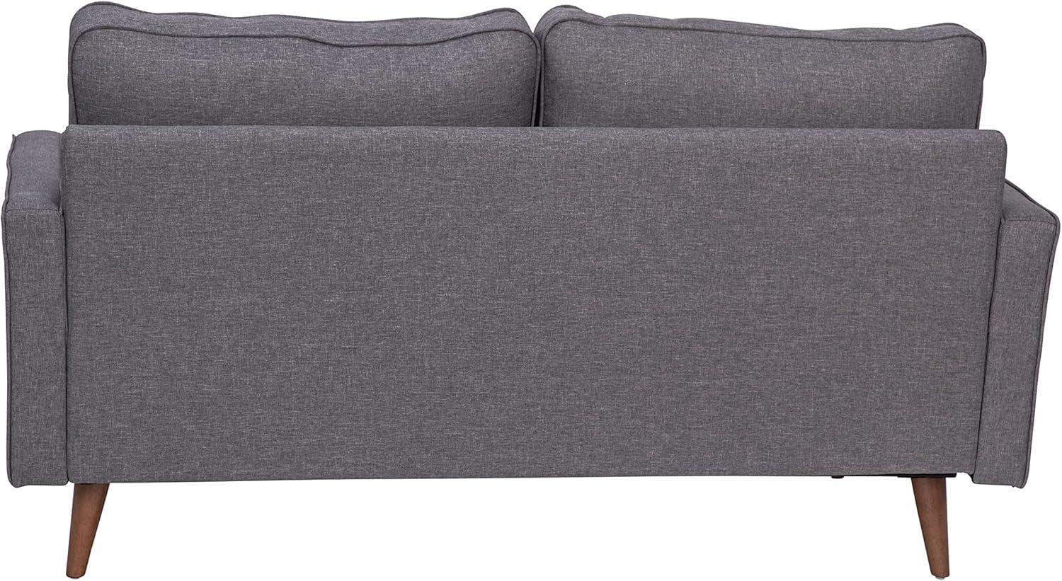 Flash Furniture Hudson Mid-Century Modern Loveseat Sofa with Tufted Upholstery & Solid Wood Legs