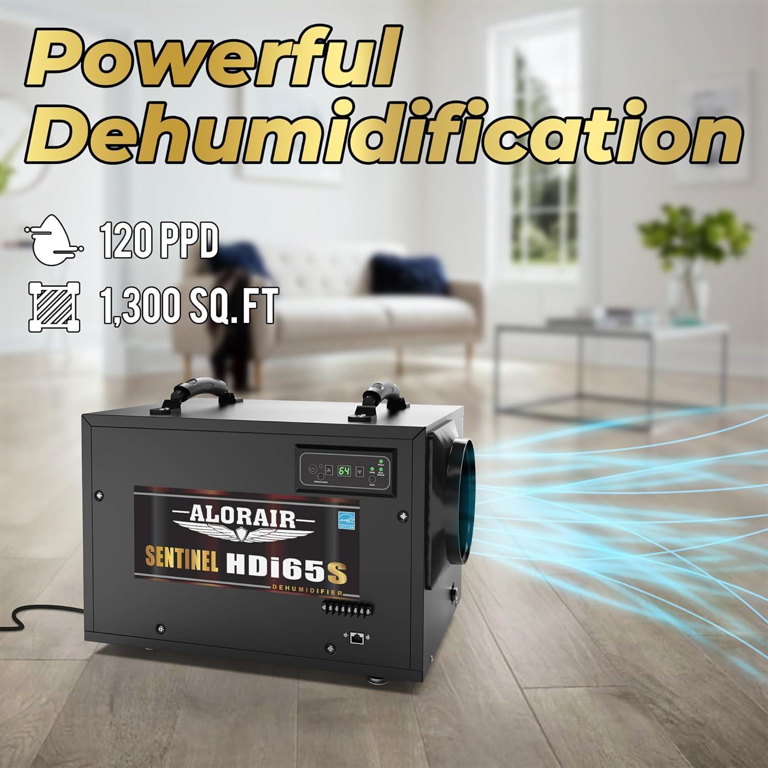 AlorAir 120 PPD Black Commercial Dehumidifier with Pump and Hose