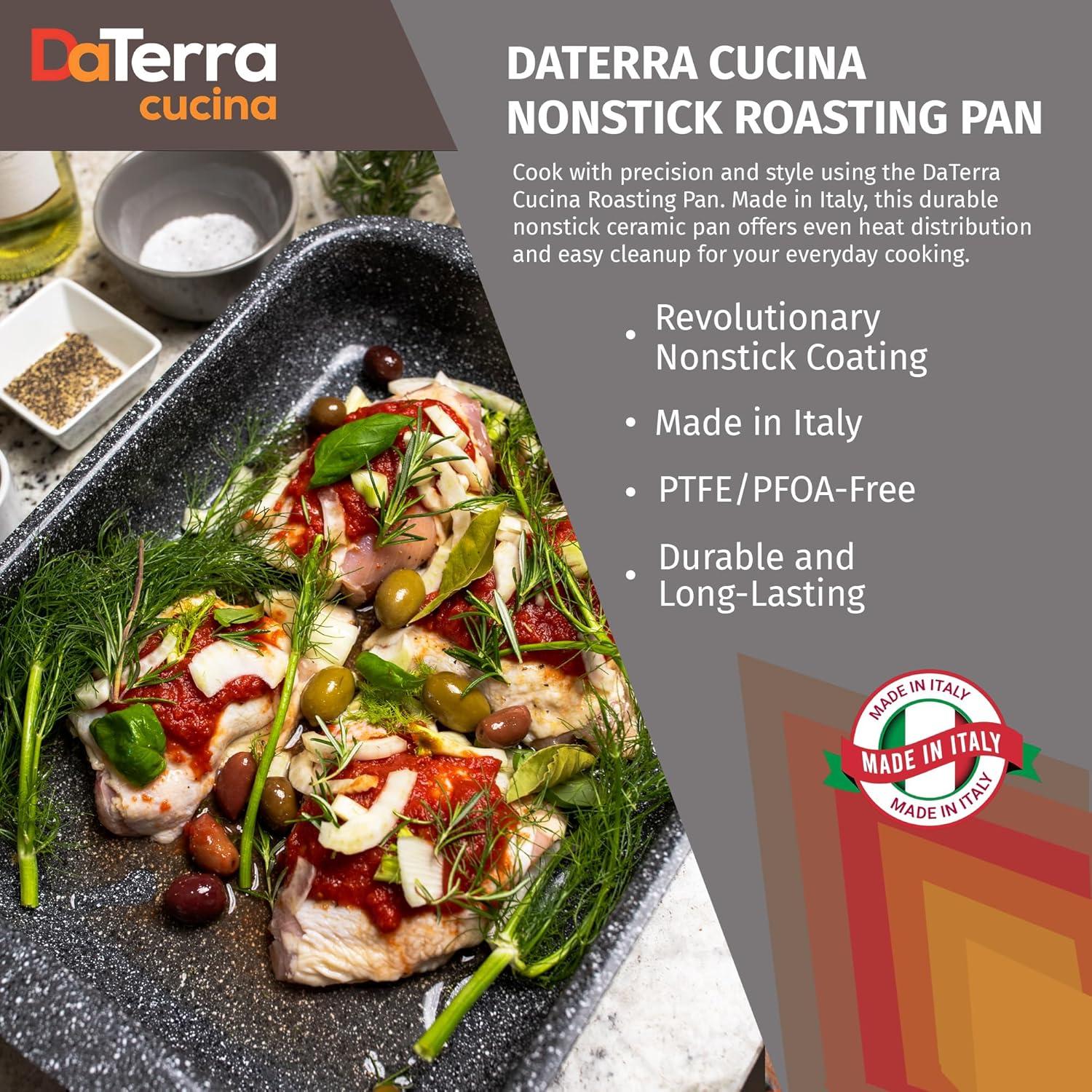 DaTerra Cucina Italian Ceramic Nonstick Roasting / Lasagna Pan - 16.1 x 11.7 x 2.7 inch