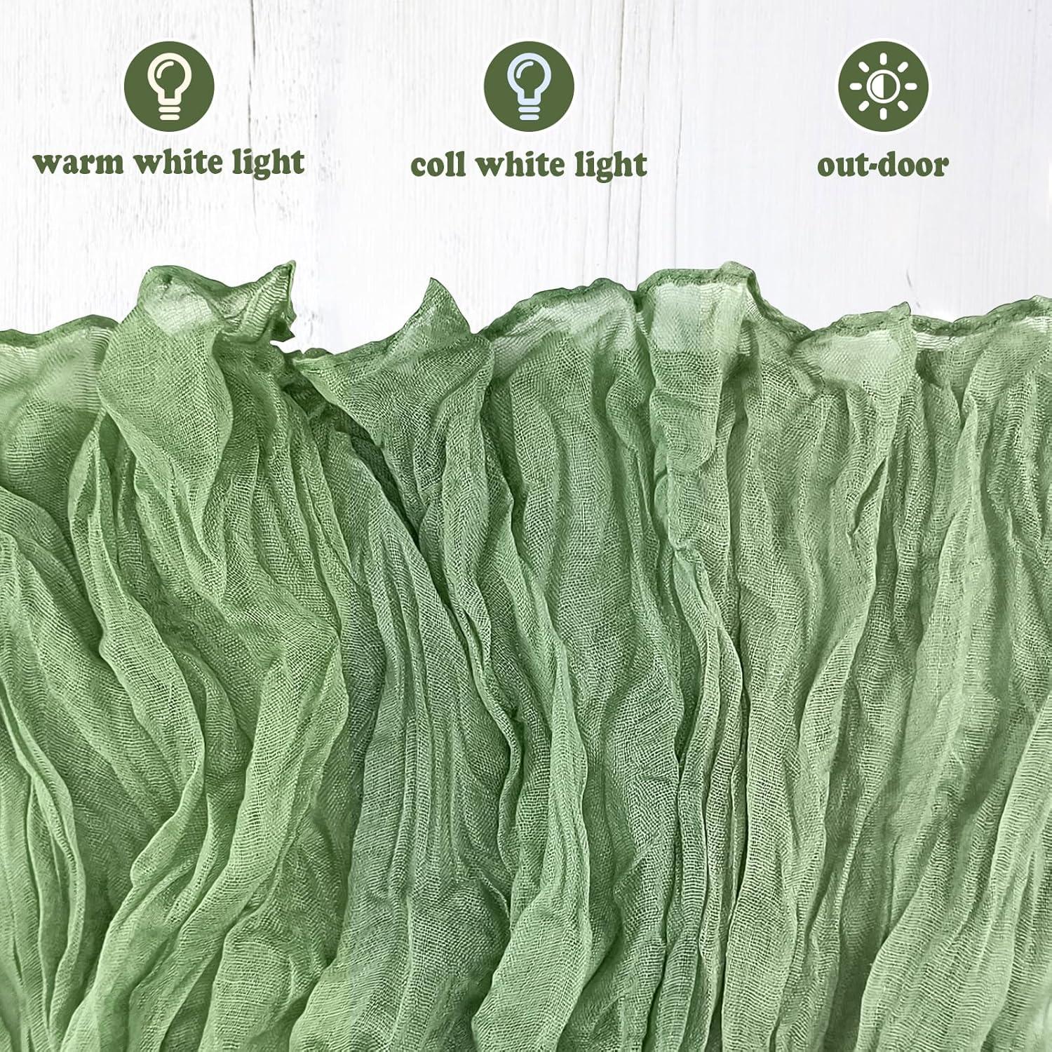 Mint Green Cheesecloth Table Runner 6 Pack 35" Boho Gauze Runner 120 inches Long Tablecloth Runner Rustic Sheer Fabric Bulk for Baby Shower Wedding Bridal Birthday Party Table Decorations