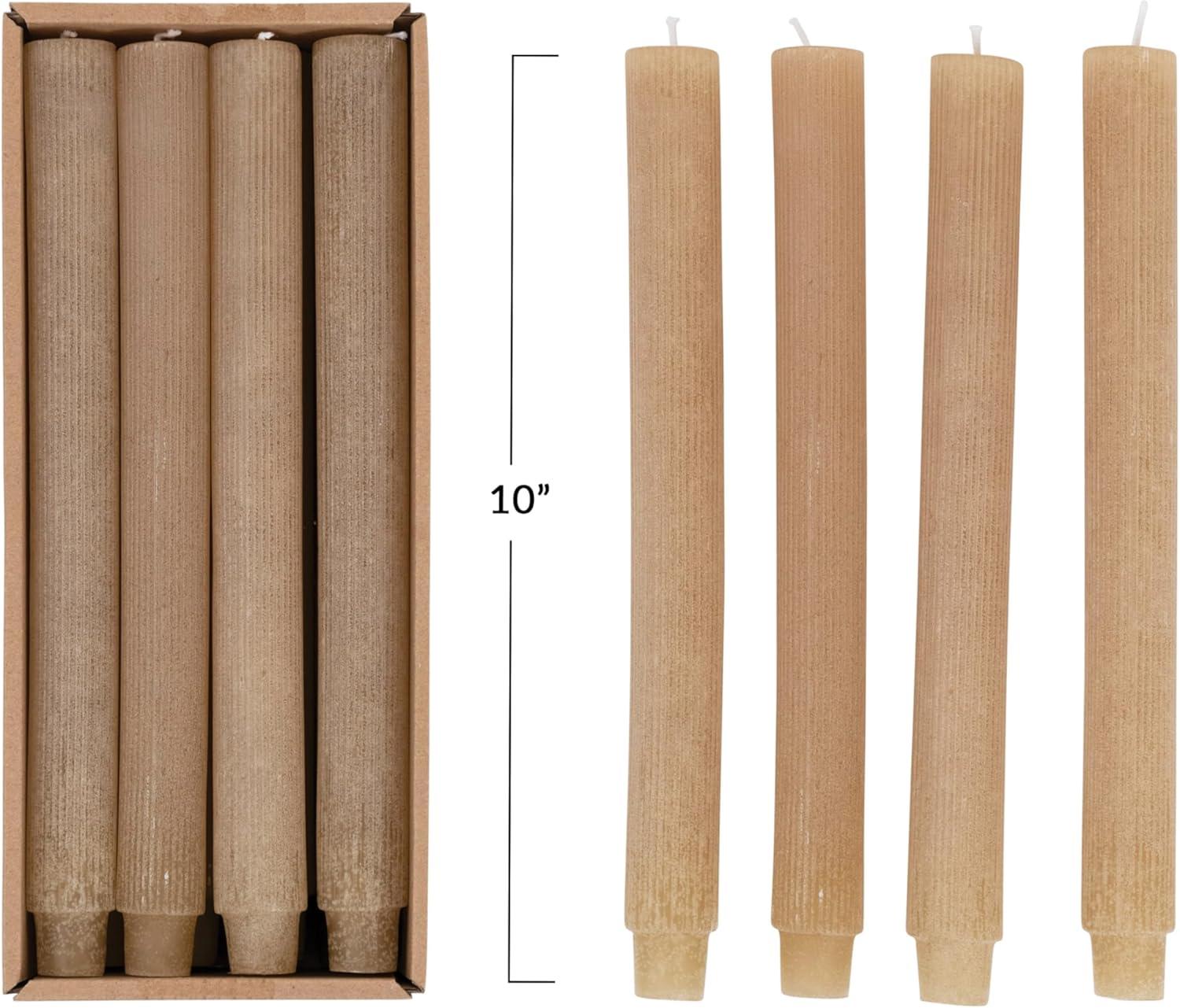 Creative Co-Op Unscented Pleated Taper Candles in Box, Set of 12