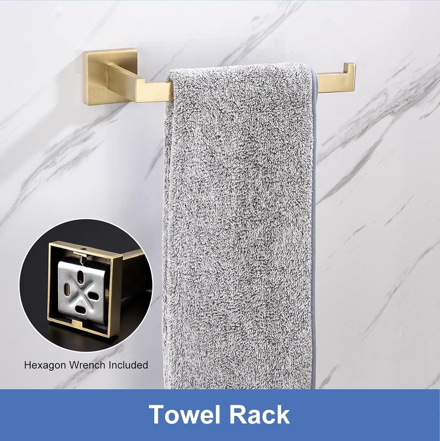 4 - Piece Stainless Steel Bathroom Towel Rack Set Wall Mount