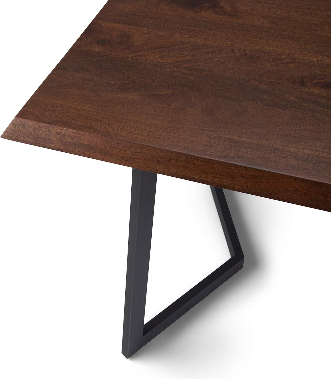 Watkins 72" Dark Brown Mango Wood Industrial Dining Table