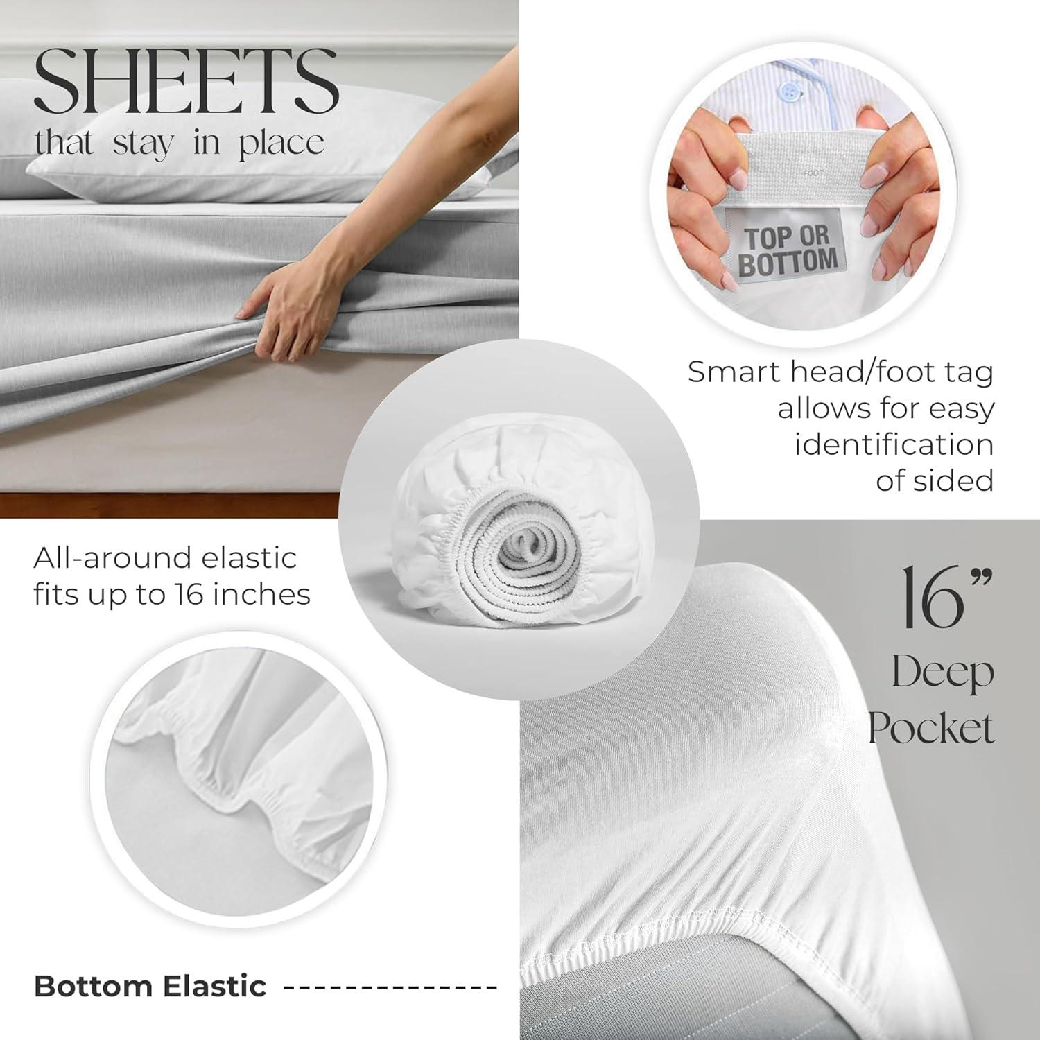 Purity Home Organic 100% Cotton Breathable & Lightweight Deep Pocket Sheet Set