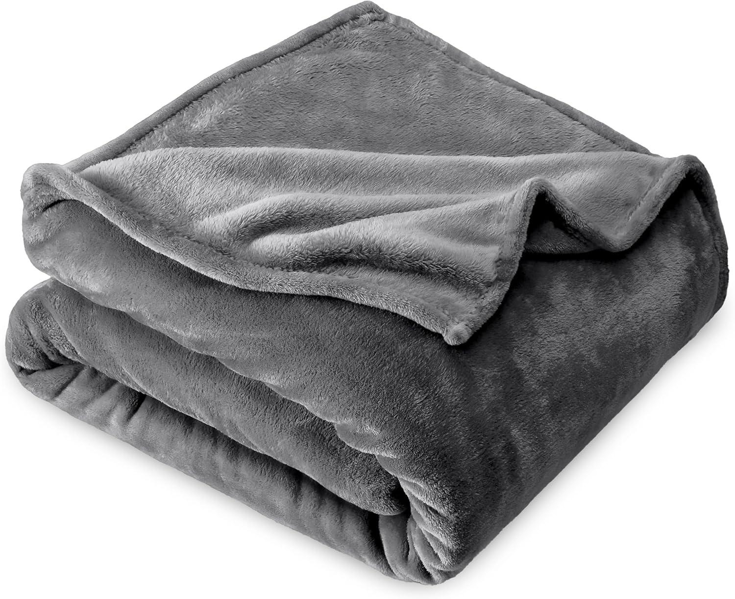 King Size Gray Microplush Fleece Blanket