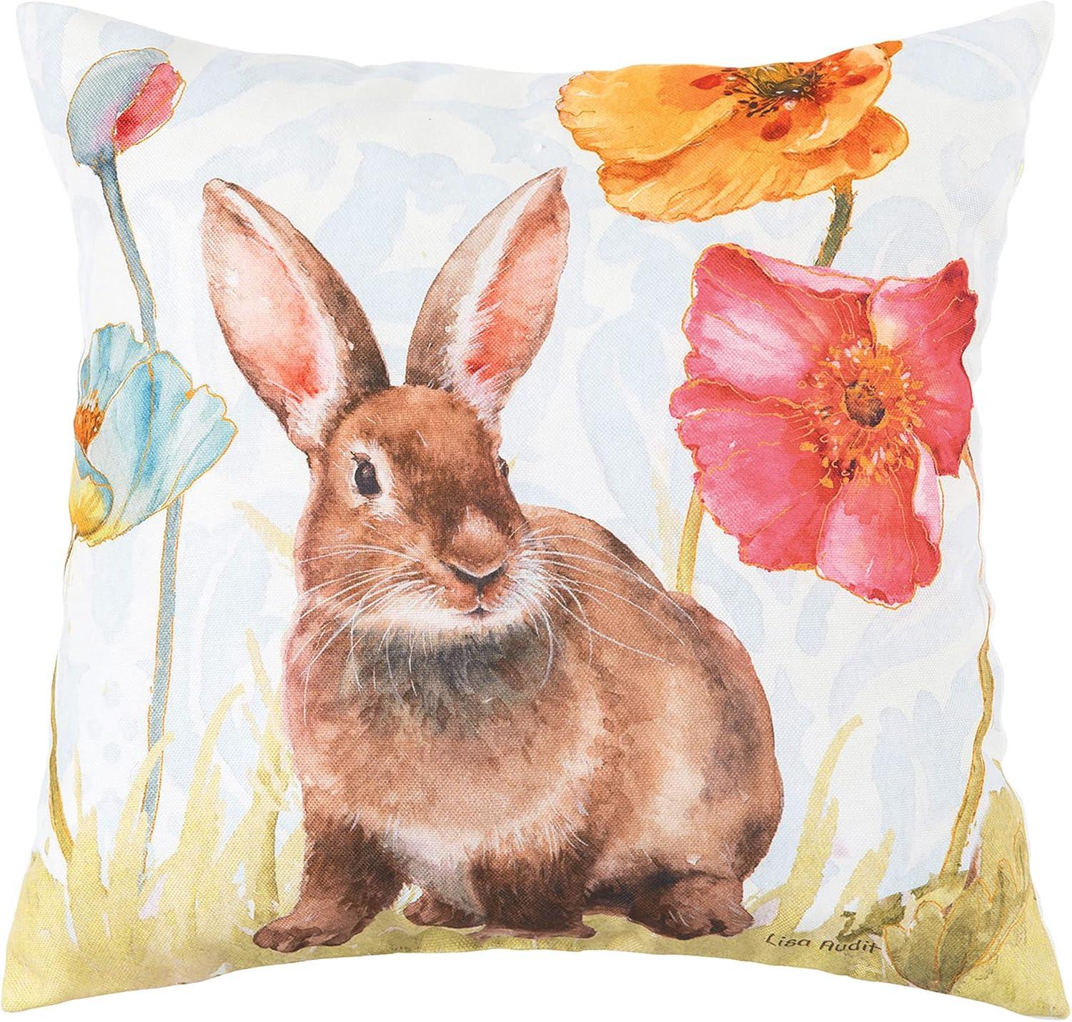 C&F Home 18" x 18" Sitting Bunny Easter Spring Themed Indoor/Outdoor Accent Throw Pillow