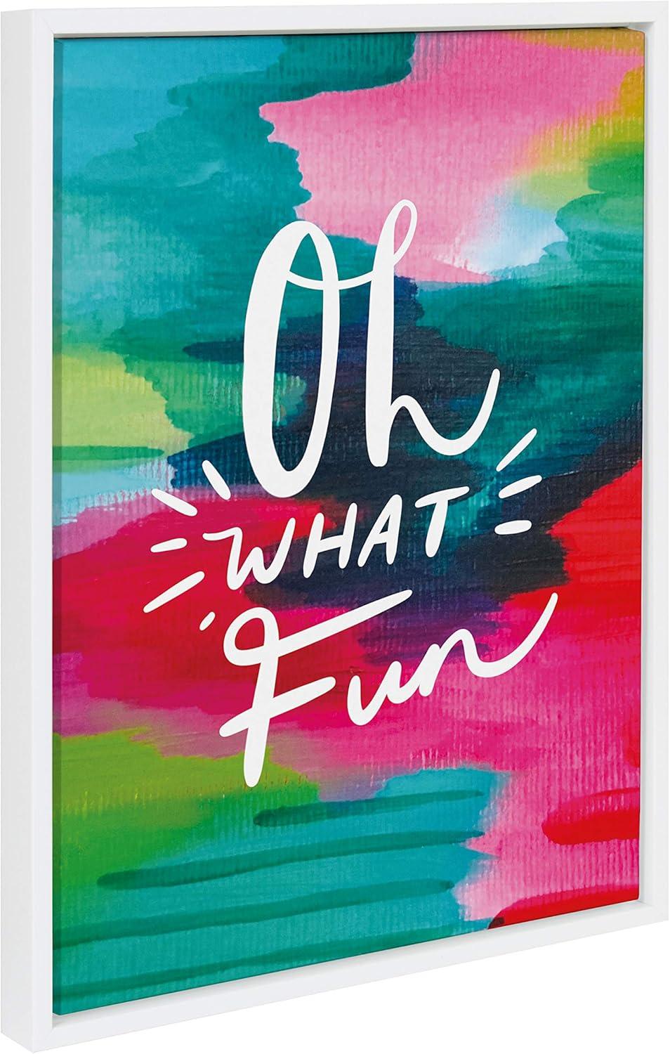 18" x 24" Sylvie Oh What Fun by Jessi Raulet of Etta Vee Framed Canvas White - Kate & Laurel All Things Decor