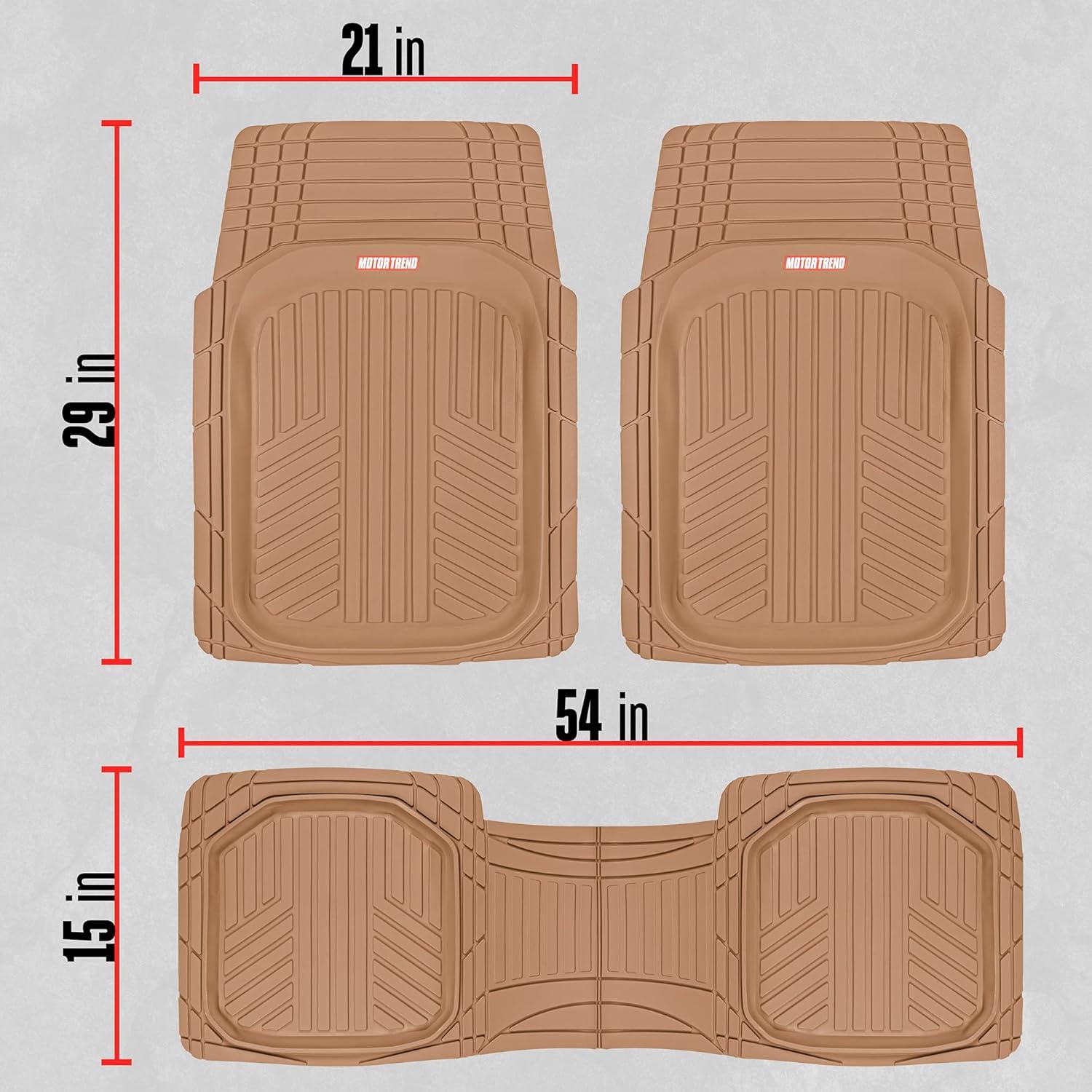 Motor Trend Deep Dish Rubber Floor Mats for Car SUV TRUCK Van, All-Climate All Weather Performance Plus Heavy Duty Liners Odorless