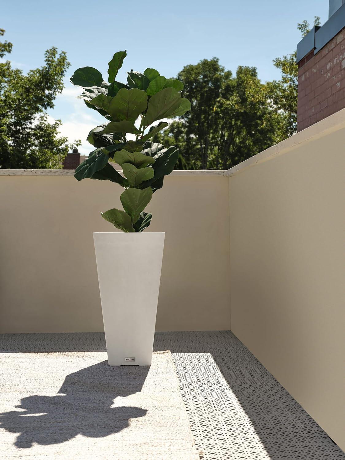Veradek Pure Series Midland 26" Plastic Planter - White
