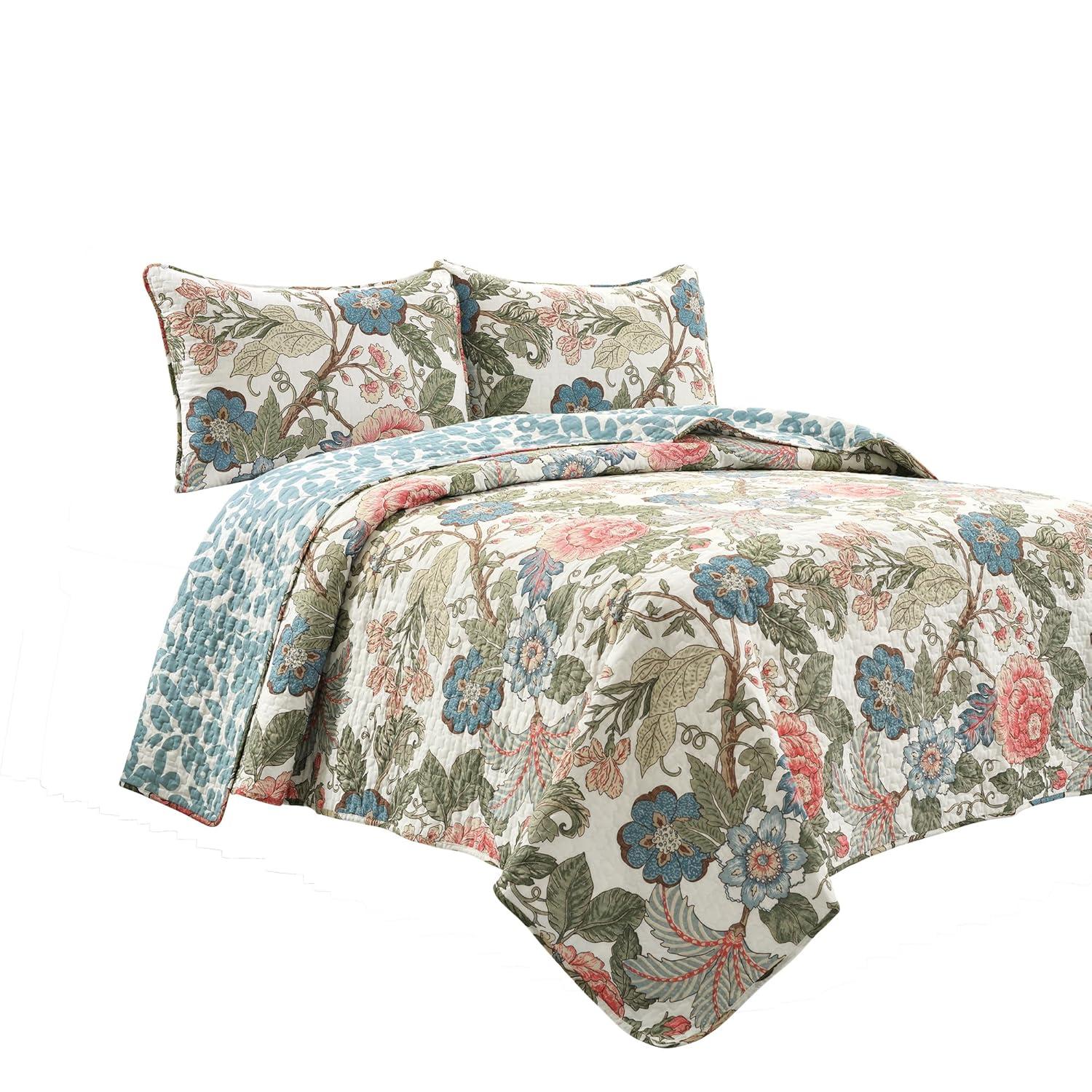 Lush Decor Granborough Cotton Reversible Traditional 3 Piece Quilt Set