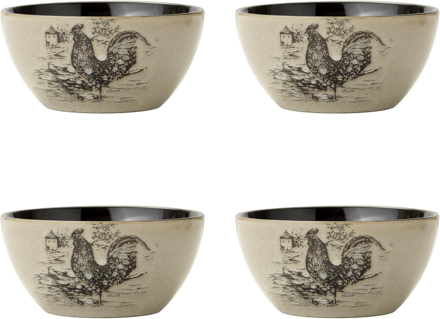 Pfaltzgraff Homespun Rooster 16-Piece Dinnerware Set, Service for 4 Brown