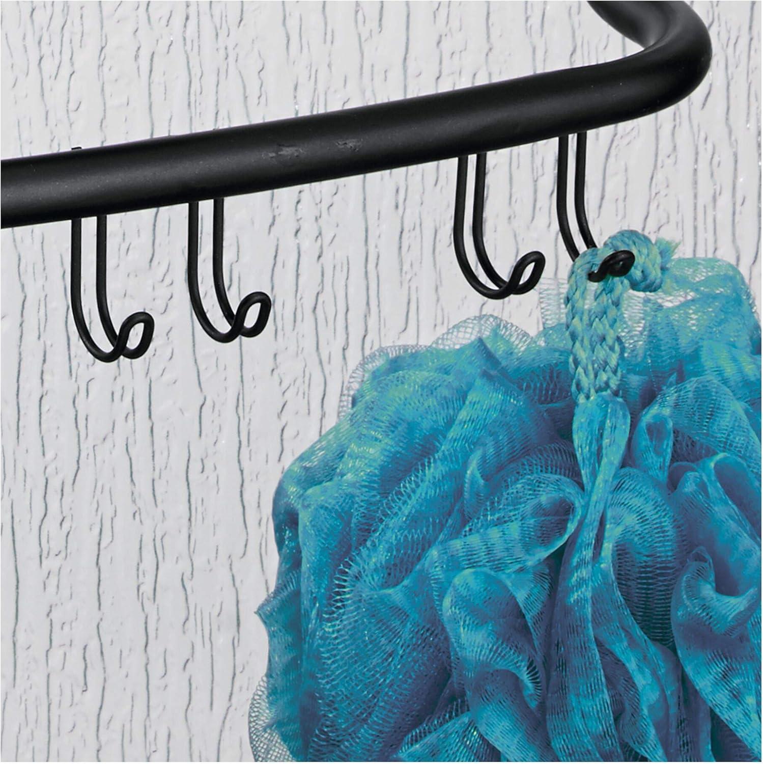 Over-The-Door Hanging Shower Caddy Organizer, The Forma Collection – 12” X 6.5” X 24”, Matte Black