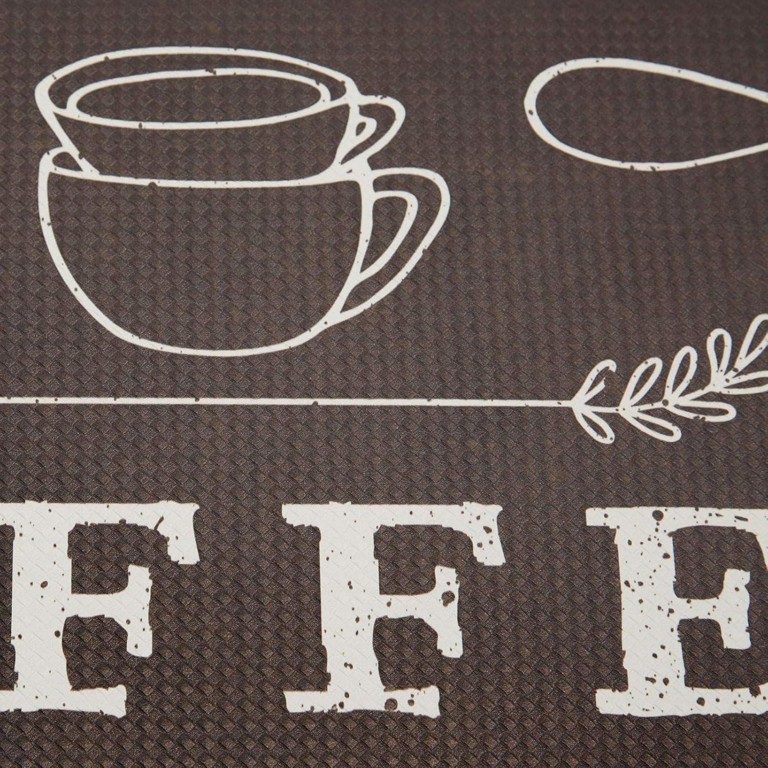 Nicole Miller Cook N Comfort Coffee Because Kitchen Mat