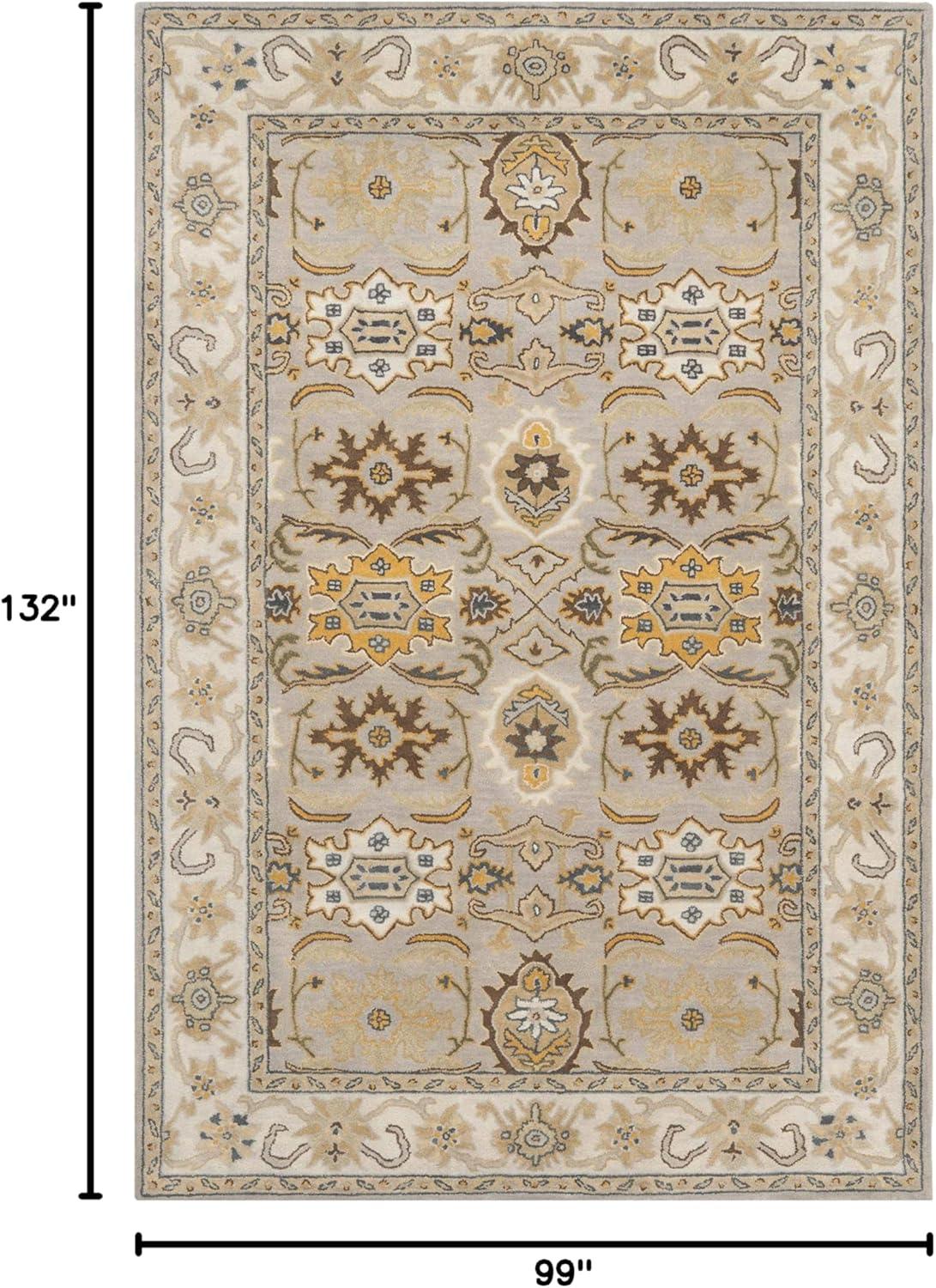 SAFAVIEH Heritage Giles Traditional Wool Area Rug, Light Grey/Grey, 8'3" x 11'