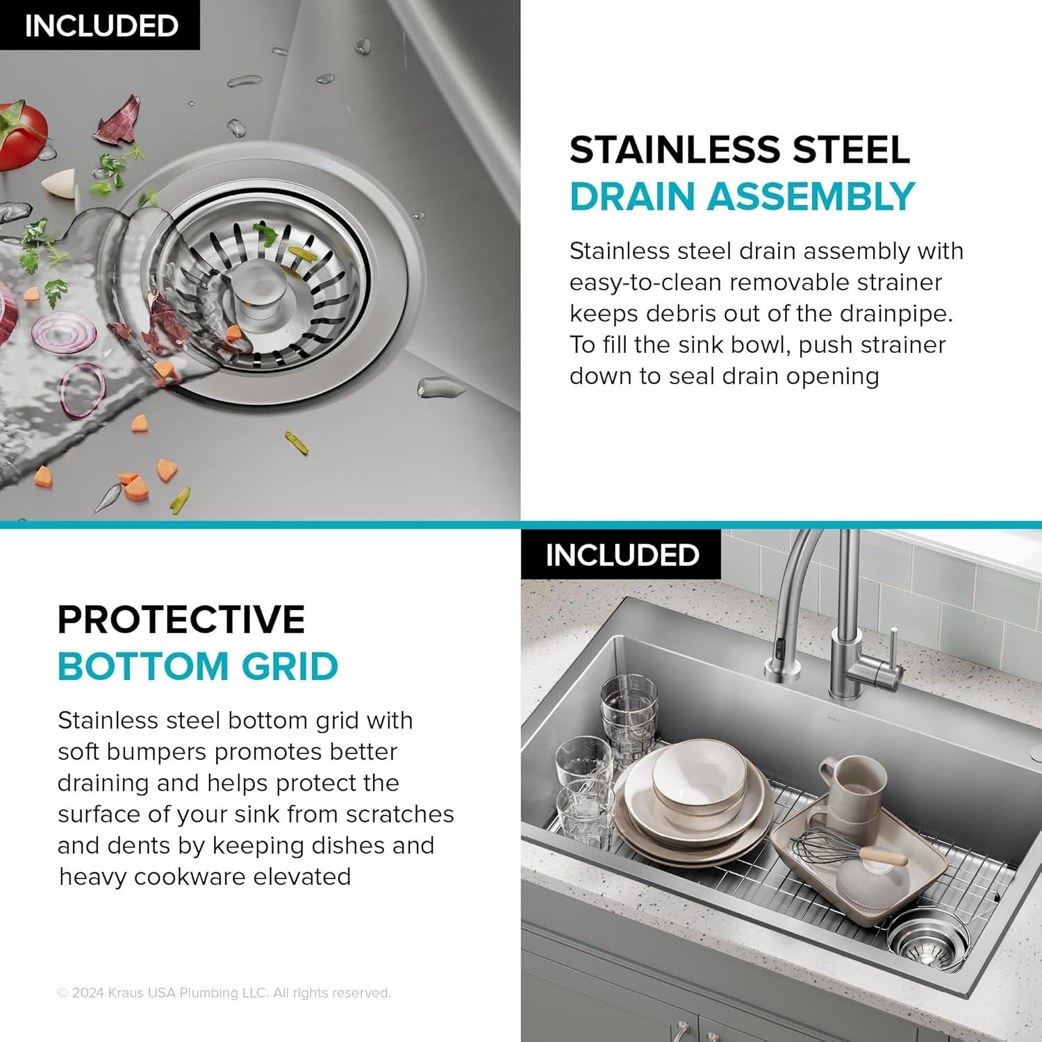 KRAUS Fairlane Undermount 18-Gauge Stainless Steel Kitchen Sink