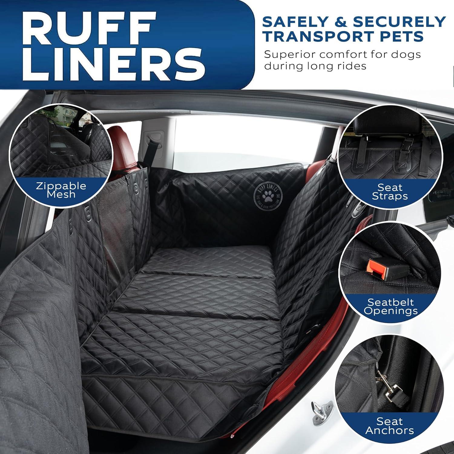 Ruff Liners Car Seat Cover Truck Seat Covers for Dogs, Black Medium