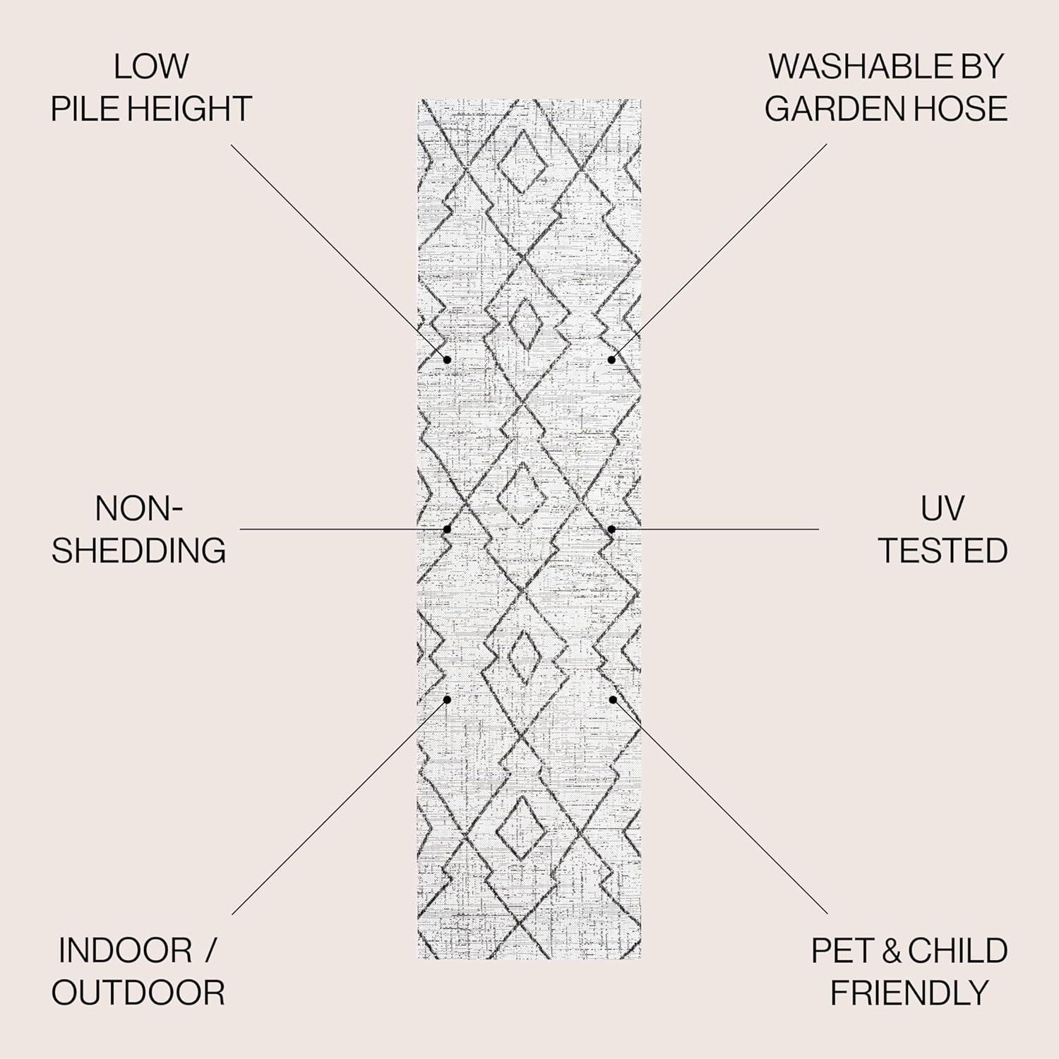 Carwa  Diamond Trellis Indoor/Outdoor Area Rug - JONATHAN Y