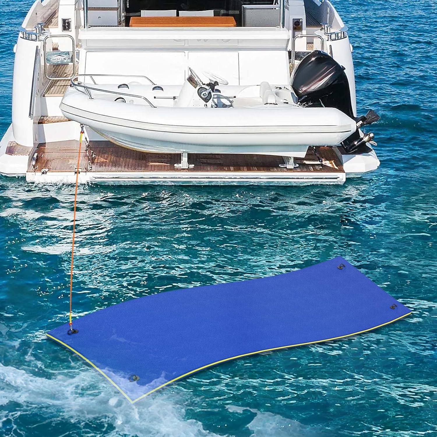 Bring Home Furniture 18x6 ft Floating Mat 10ft Bungee & Storage Straps 1500lb Capacity UV-Resistant XPE Foam Hi-Vis Safety​​