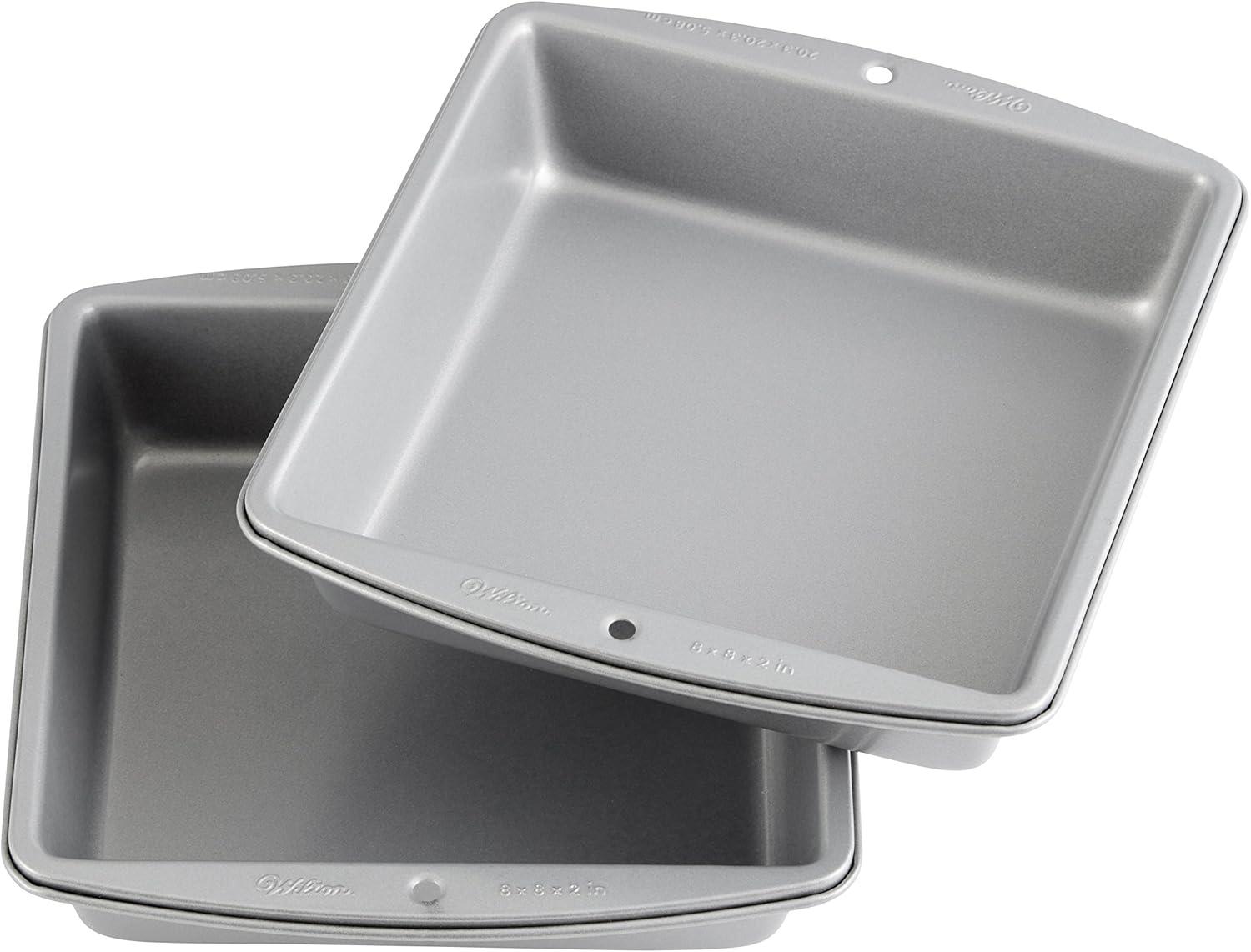 Wilton 8-Inch Non-Stick Square Cake Pan Set