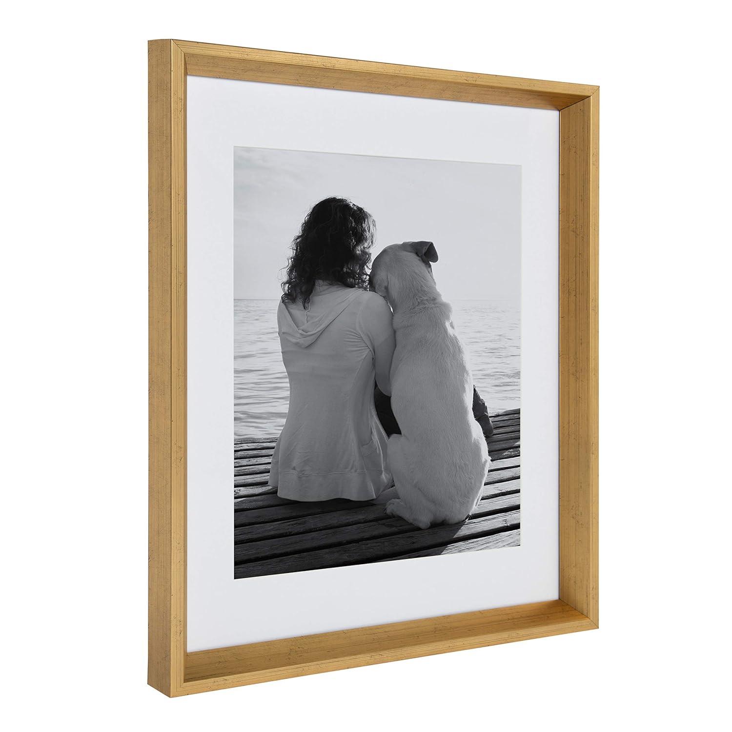 Kate & Laurel All Things Decor 14" x 18" Calder Wall Frame Gold : Modern Style, Dual Orientation, Plastic Construction