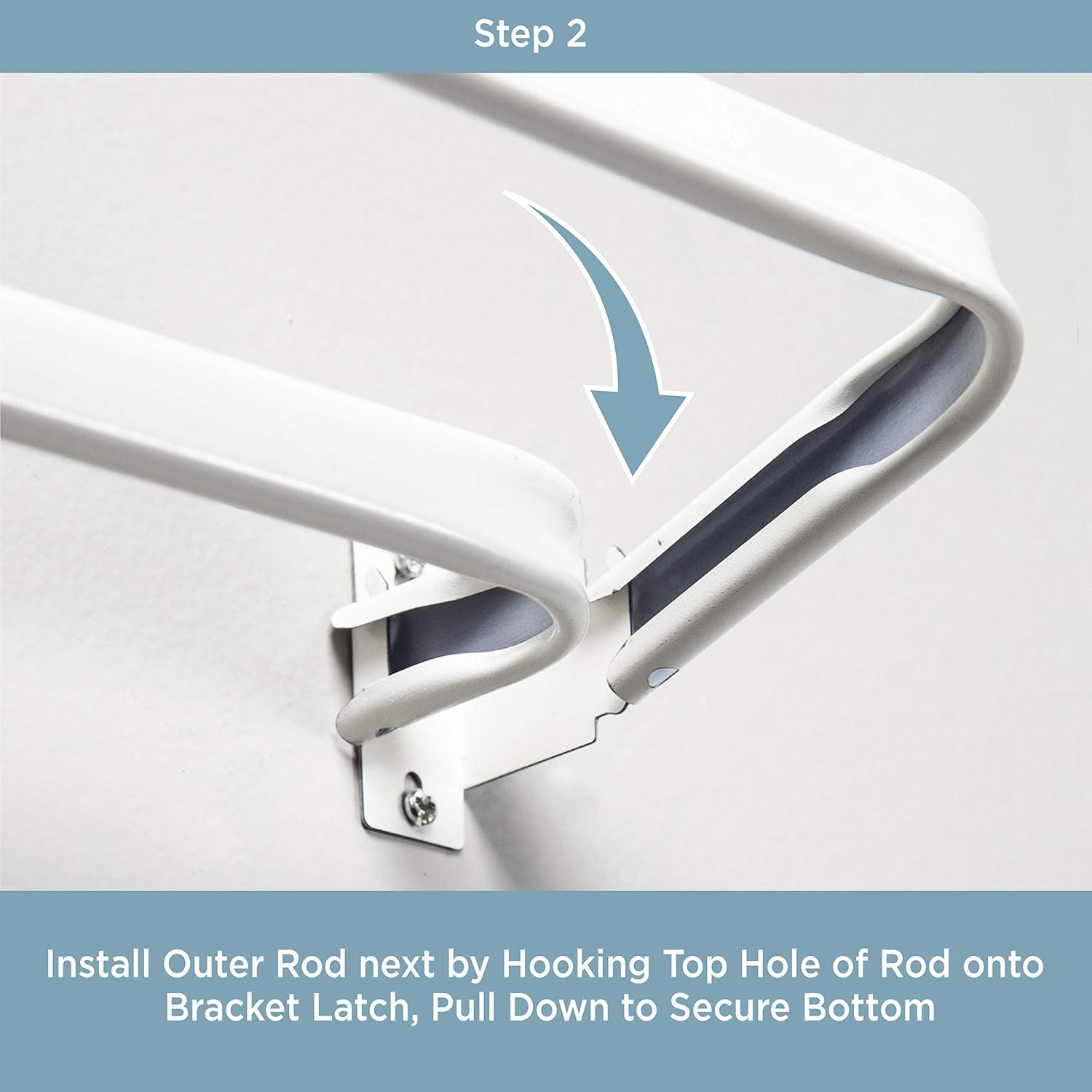 Kenney 48-86" Basic Steel Adjustable Double Curtain Rod, White