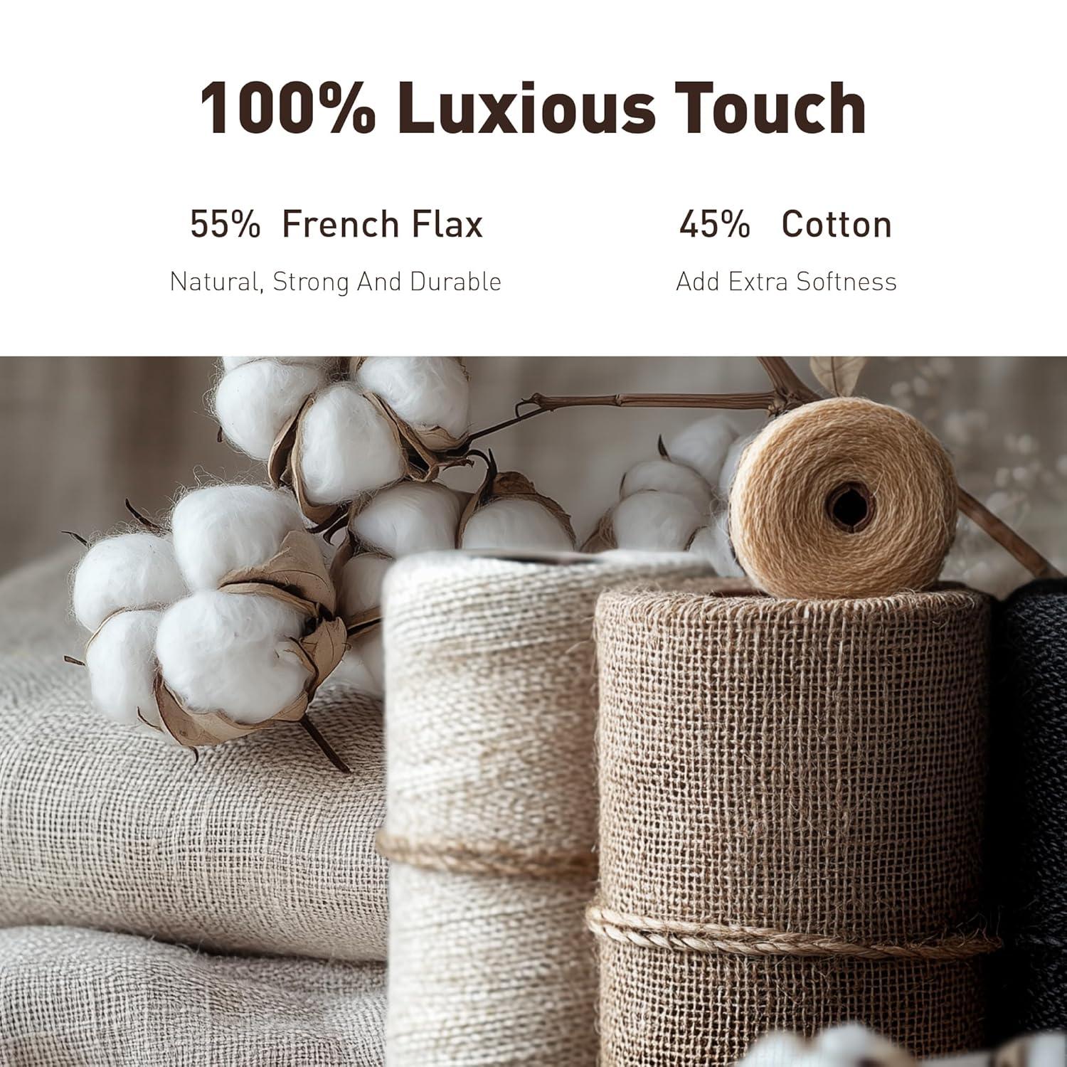 Hyde Lane Linen Duvet Cover Set King Size, 3Pcs Textured French Flax Linen Cotton Blend Bedding Set, Natural and Organic, Soft and Breathable, with 2 Pillow Shams, 104"x90", Pink