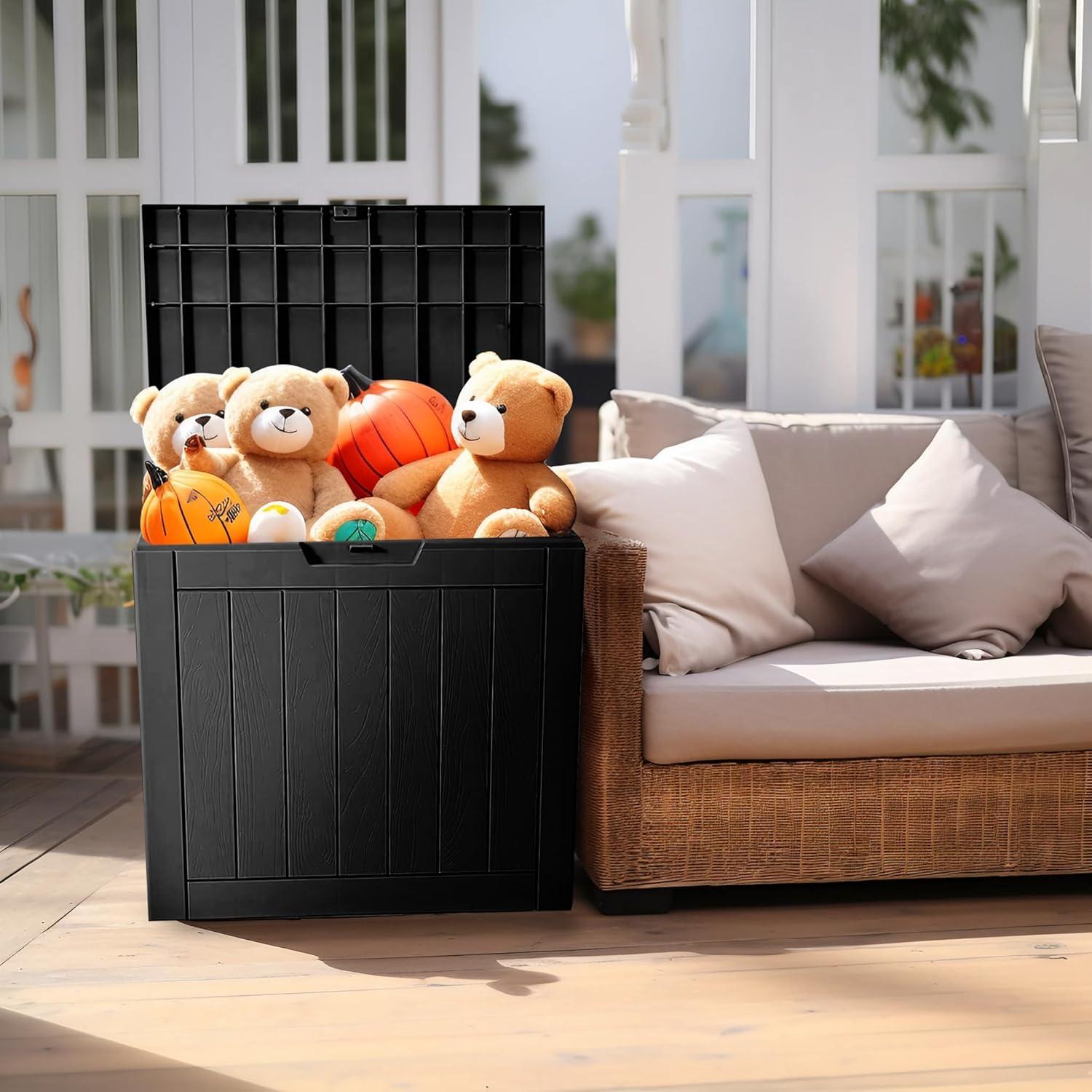 Olilawn 30 Gallons Outdoor Multipurpose Resin Deck Box, can be used indoors and outdoors, can be placed anywhere in the house, sturdy and durable storage artifact