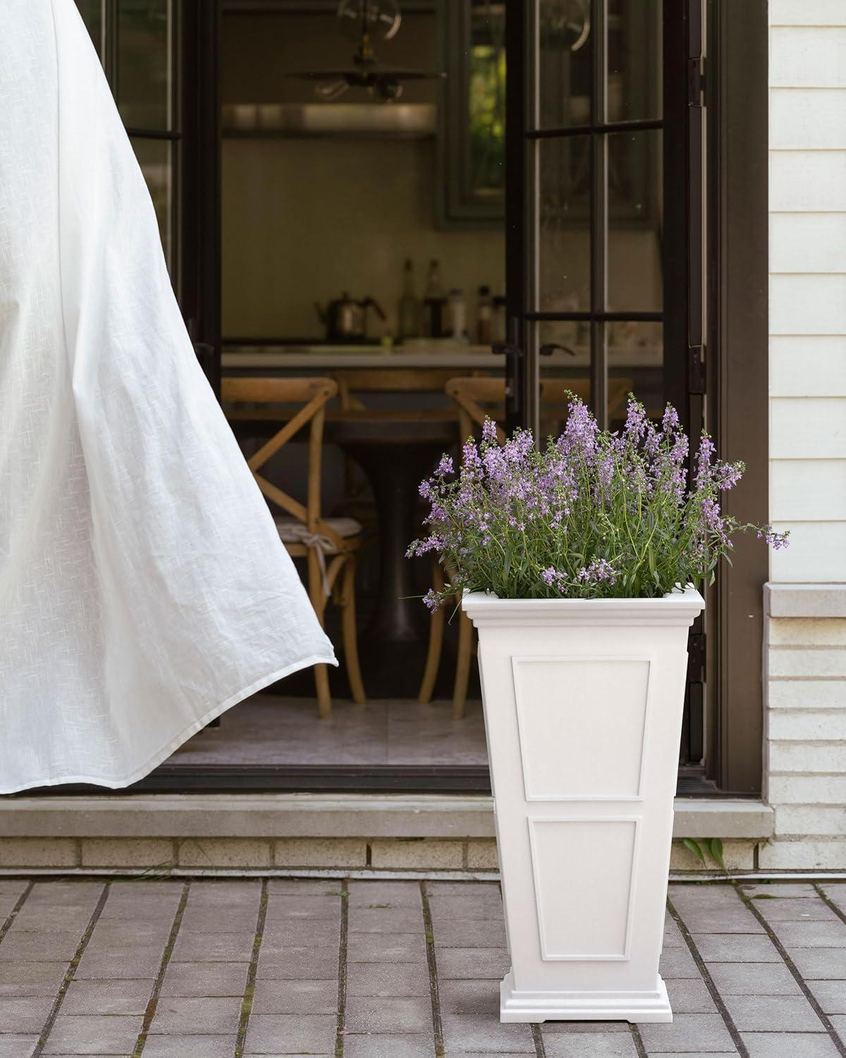 Veradek Brixton Tall 28" Plastic Planter - White