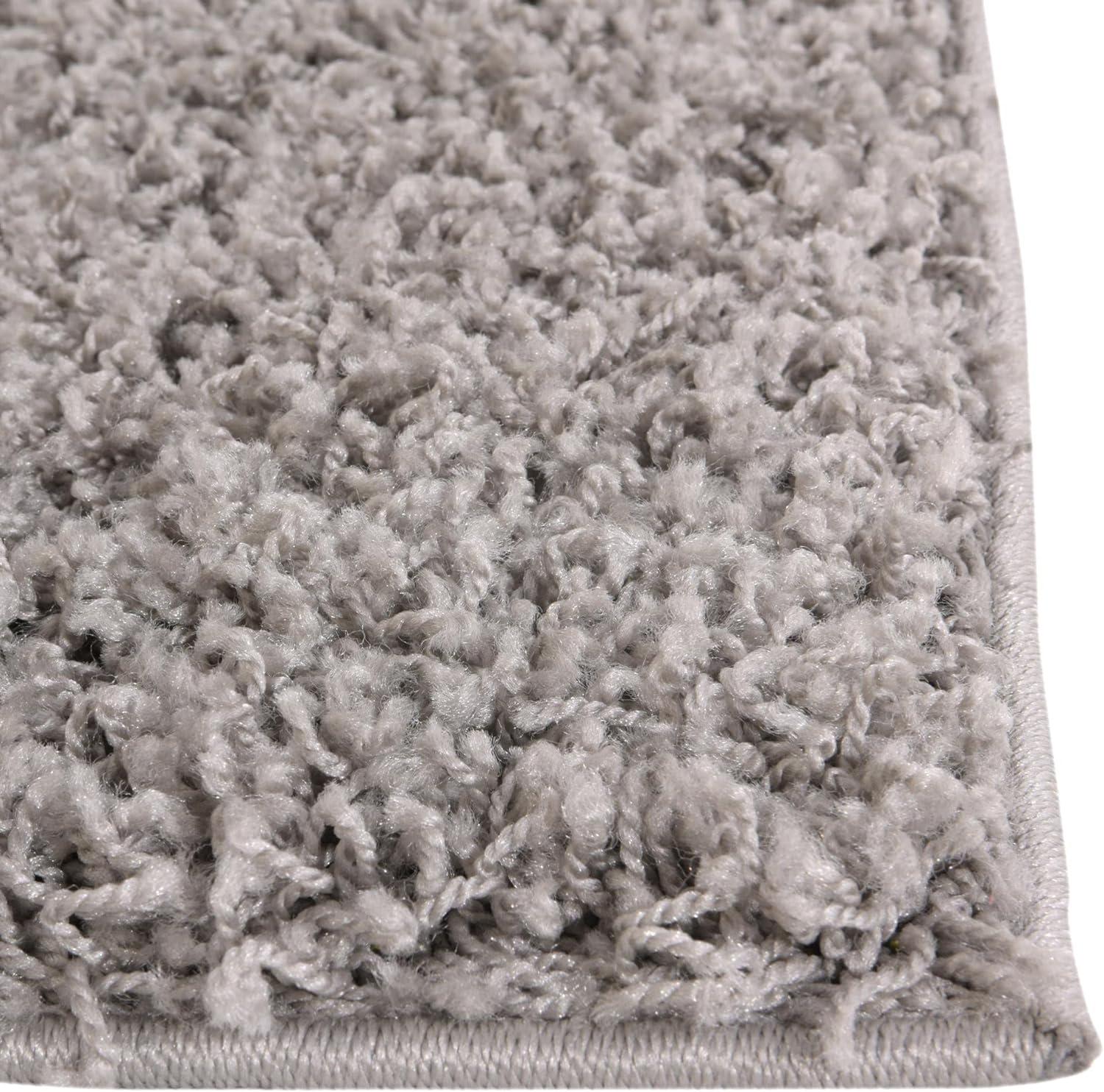 Cloud Gray Rectangular Shag Rug 2' x 3' Synthetic