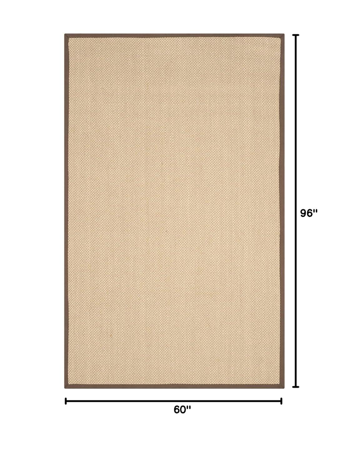Natural Fiber NF141 Power Loomed Indoor Area Rug - Maize/Brown - 5'x8' - Safavieh