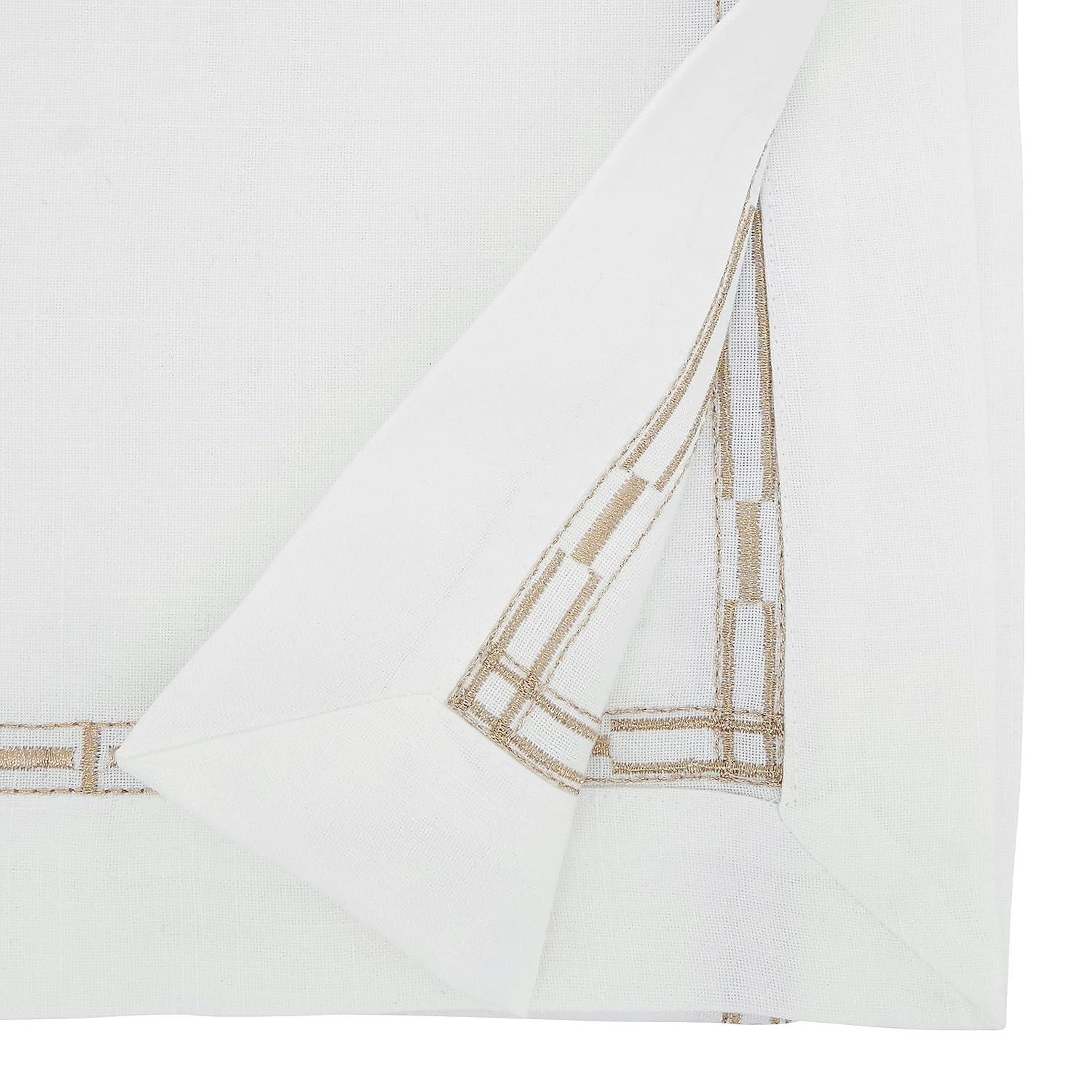 Saro Elegant Embroidery Table Runner With Delicate Border Design