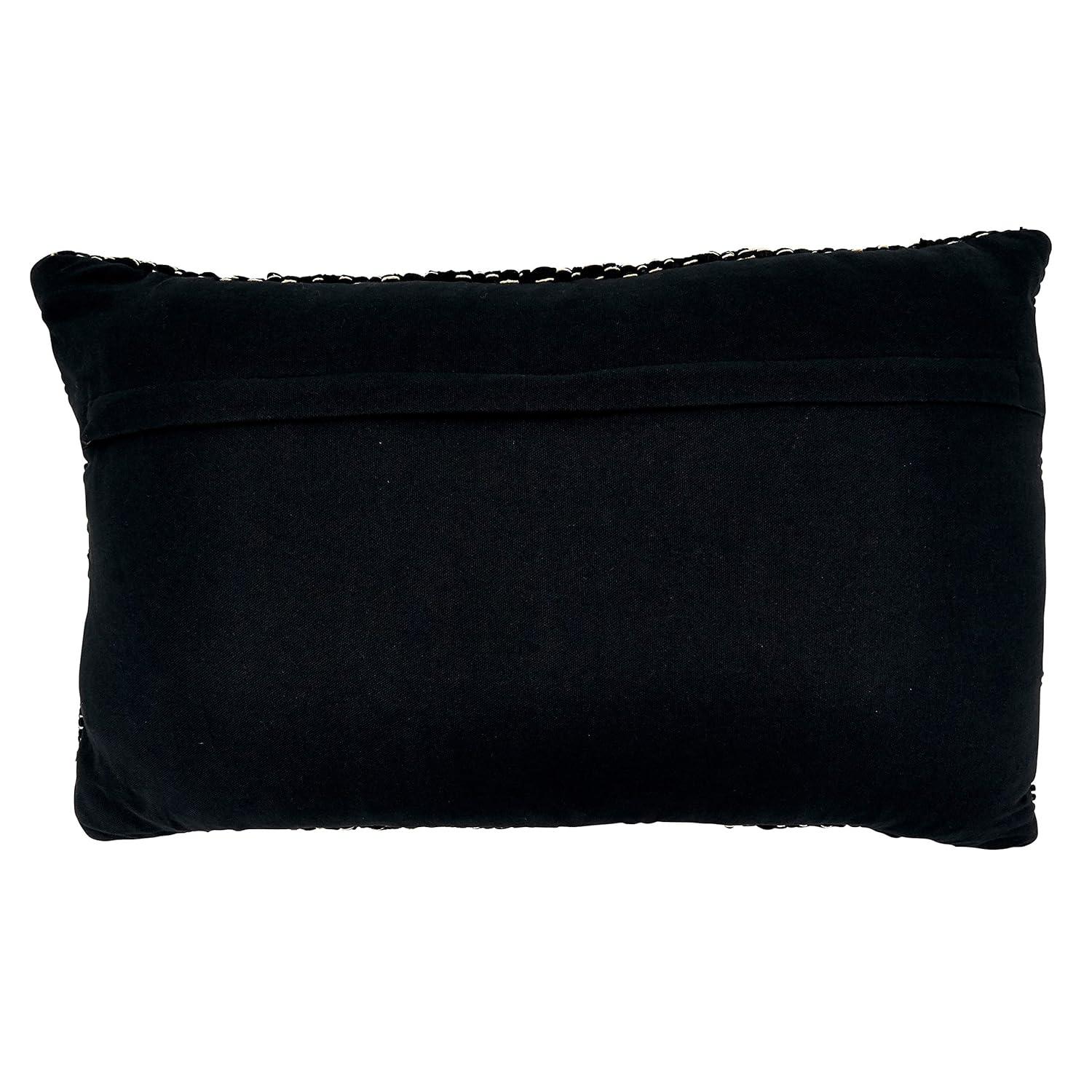 Saro Noir Chindi Collection Cotton Throw Pillow