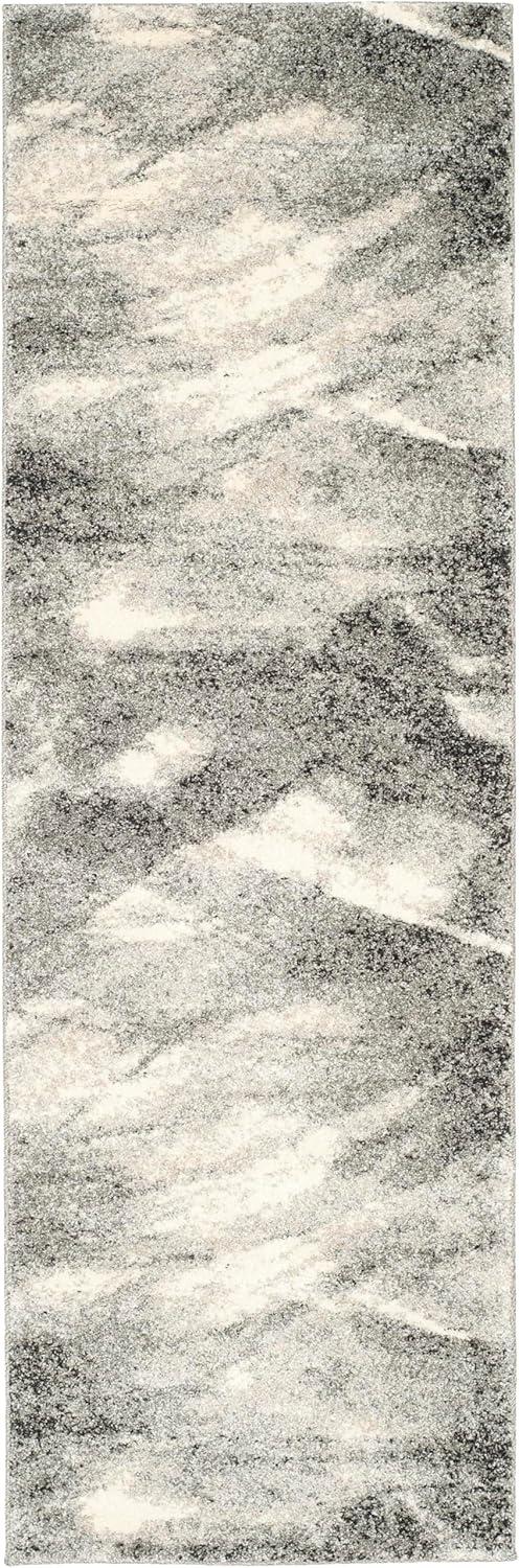 Retro RET2891 Power Loomed Indoor Runner Rug - Grey/Ivory - 2'3"x11' - Safavieh.