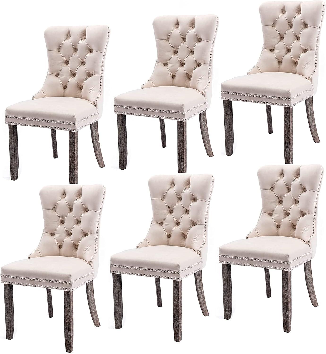 Rosdorf Park High-end Tufted Velvet Upholstered Nailhead Dining Chair