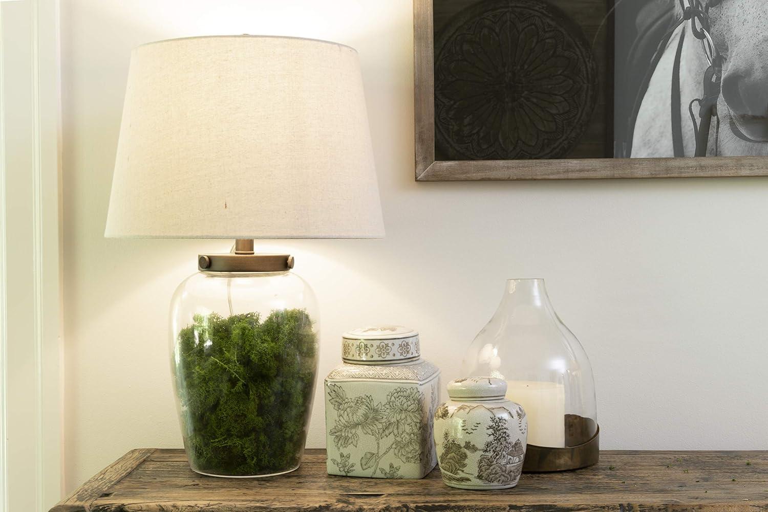 10" x 7" Glass Cloche with Metal Antique Copper Finish Trays Brass - Storied Home: Vintage Display Dome, Elegant Terrarium