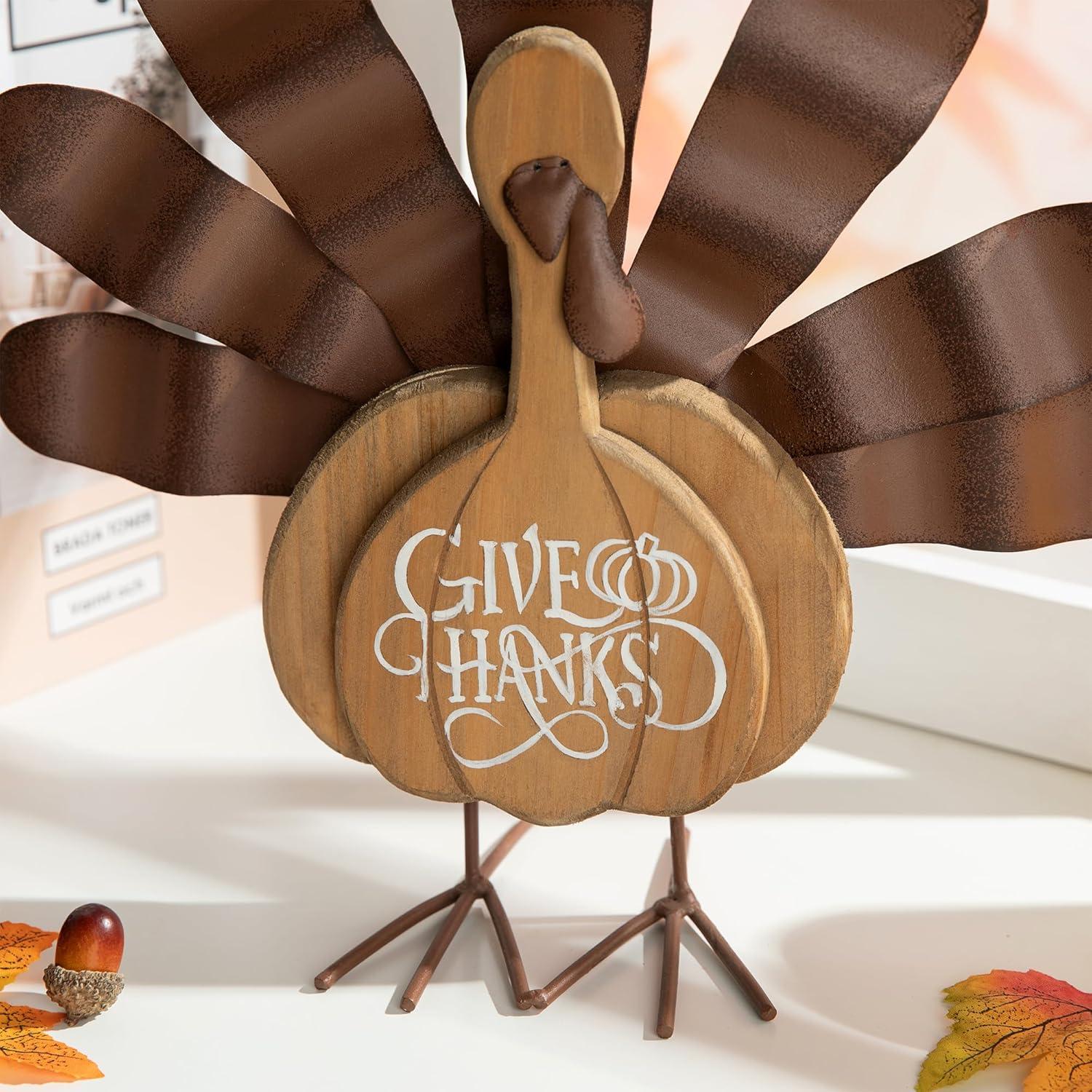 Wooden and Metal Turkey Table Décor