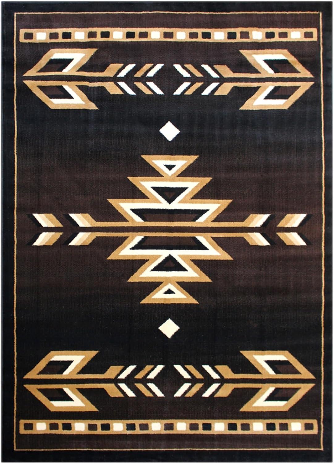 Flash Furniture Amado Rectangular Southwestern Black, Beige, Brown Area Rug, 5' x 7'