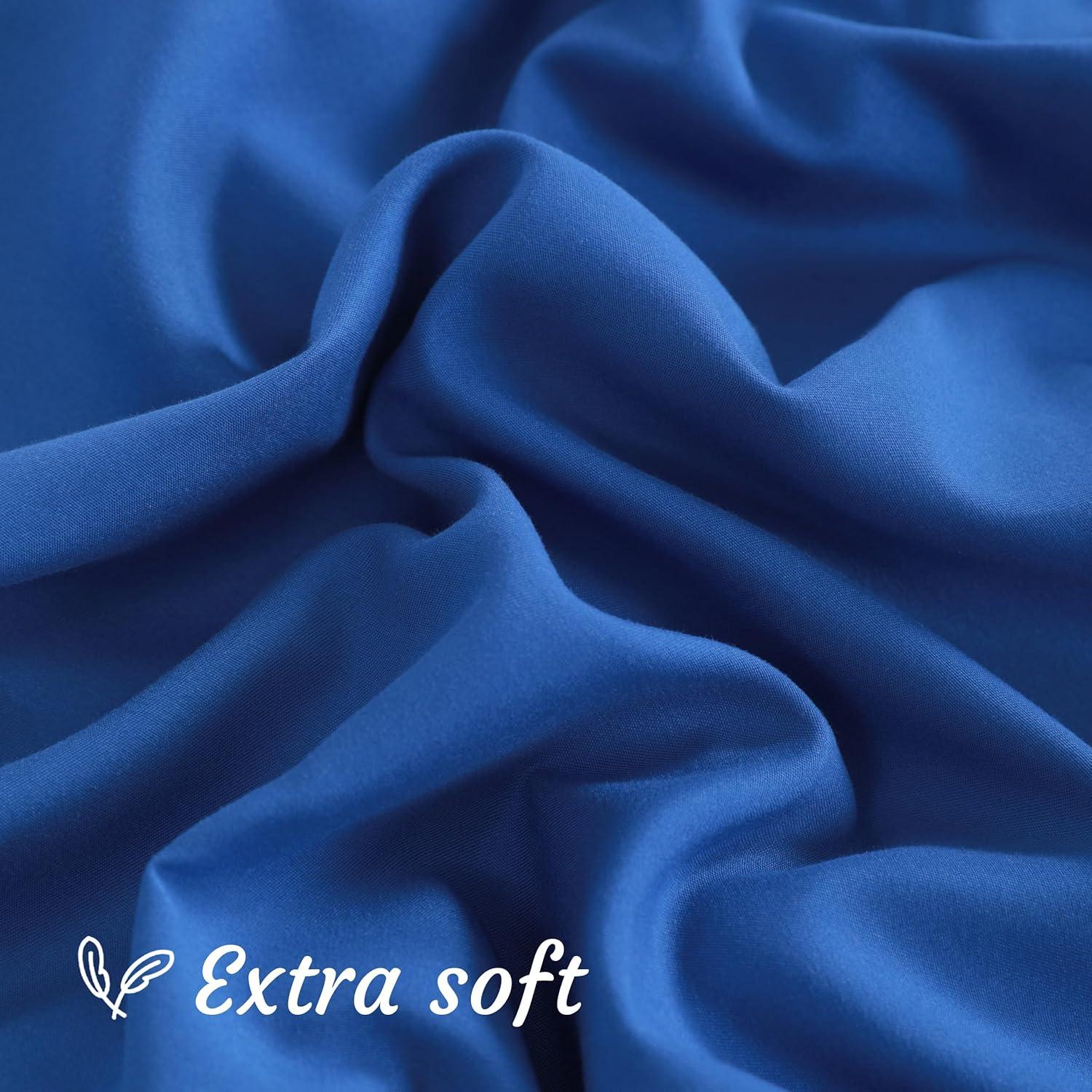 2 Pack Brushed Microfiber Body Pillowcases, Super Soft Body Pillow Cover with Envelope Closure, 20x54 Inches, Royal Blue - NTBAY