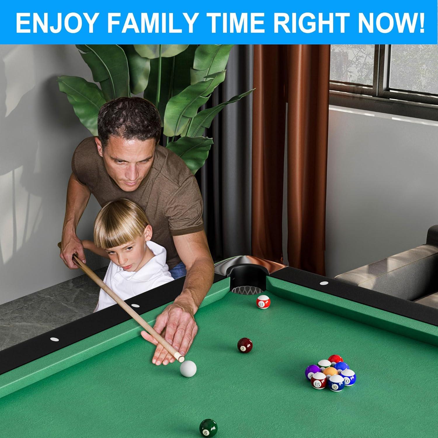 Holaki 3 in 1 Billiard Table, 65.75" Folding Pool Table with Ping Pong Table and Dining Top, Multi Game Table Includes Billiard Accessories and Tennis Paddles for Family Game Room, Basements