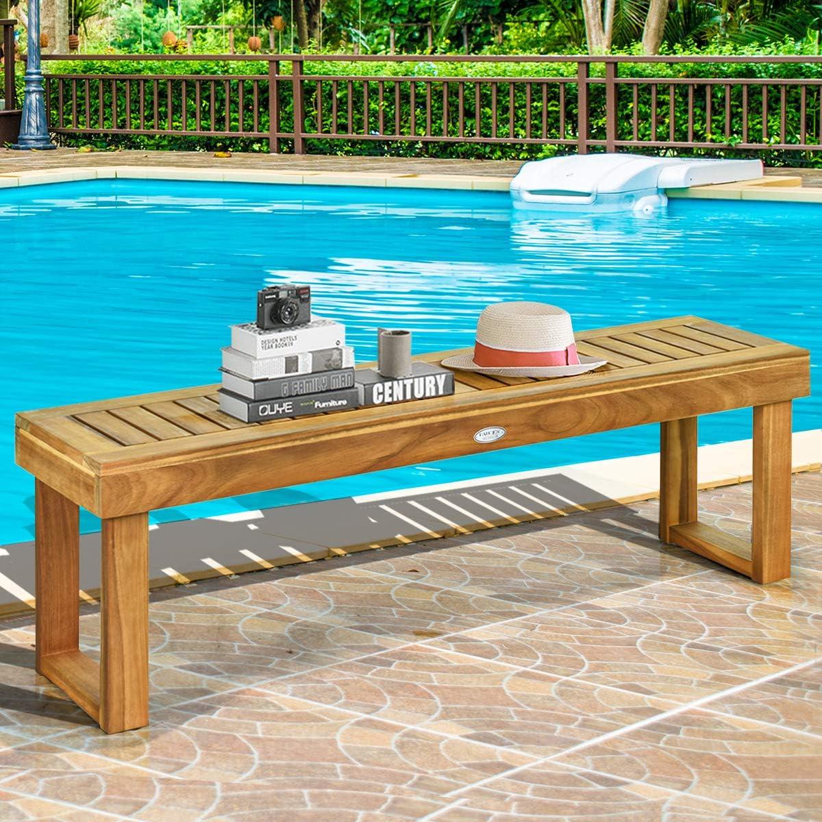 Teak 52-Inch Weather Resistant Outdoor Bench