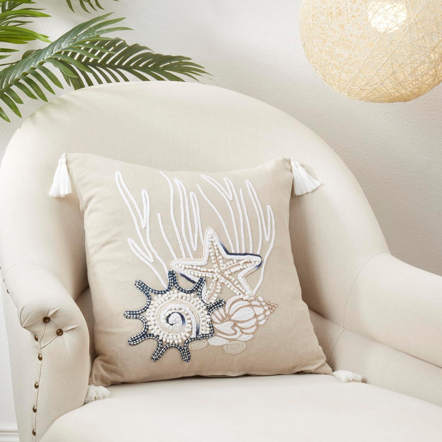Saro Naviguer Collection Cotton Throw Pillow
