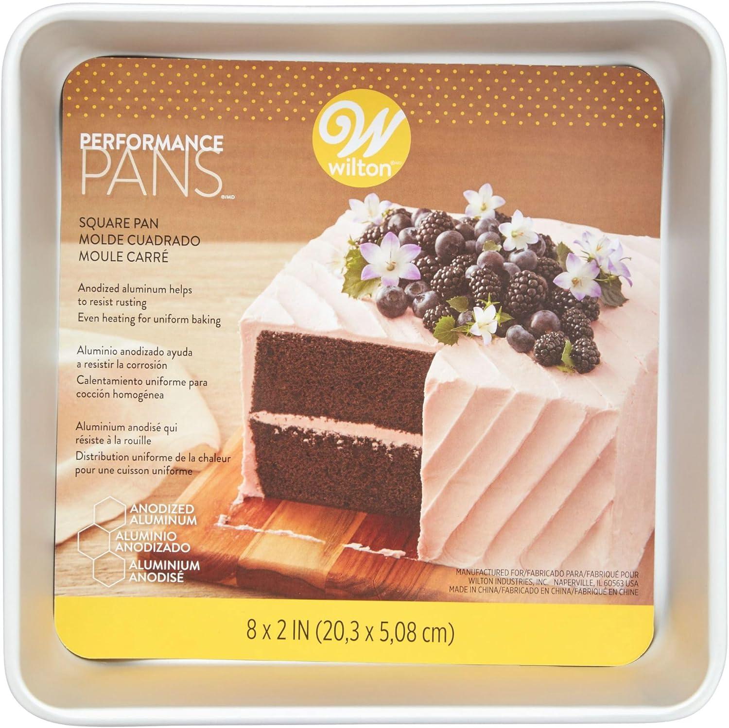 Wilton Performance Pans Aluminum Square Cake and Brownie Pan, 8-Inch