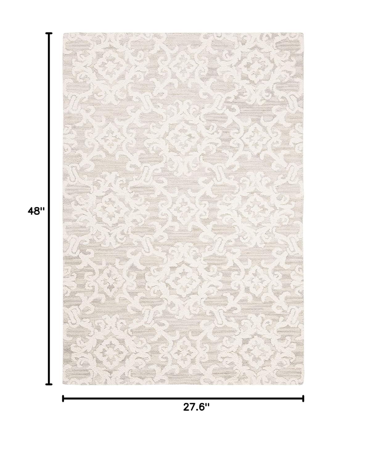 Blossom BLM104 Hand Tufted Accent Rug - Grey/Ivory - 2'3"x4' - Safavieh.