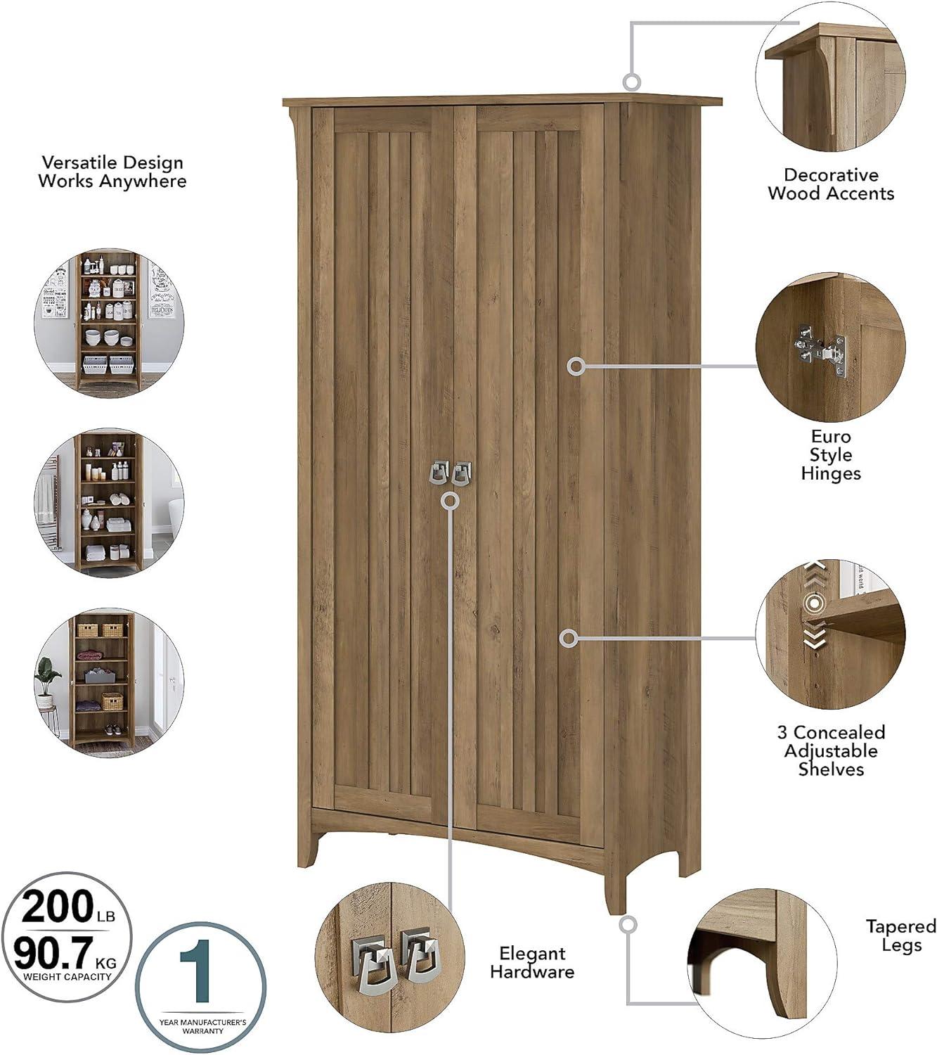 Salinas Kitchen Pantry Cabinet with Doors in Reclaimed Pine - Engineered Wood