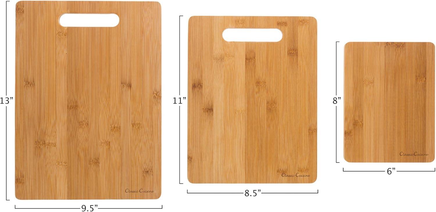 Classic Bamboo 3-Piece Rectangular Cutting Board Set