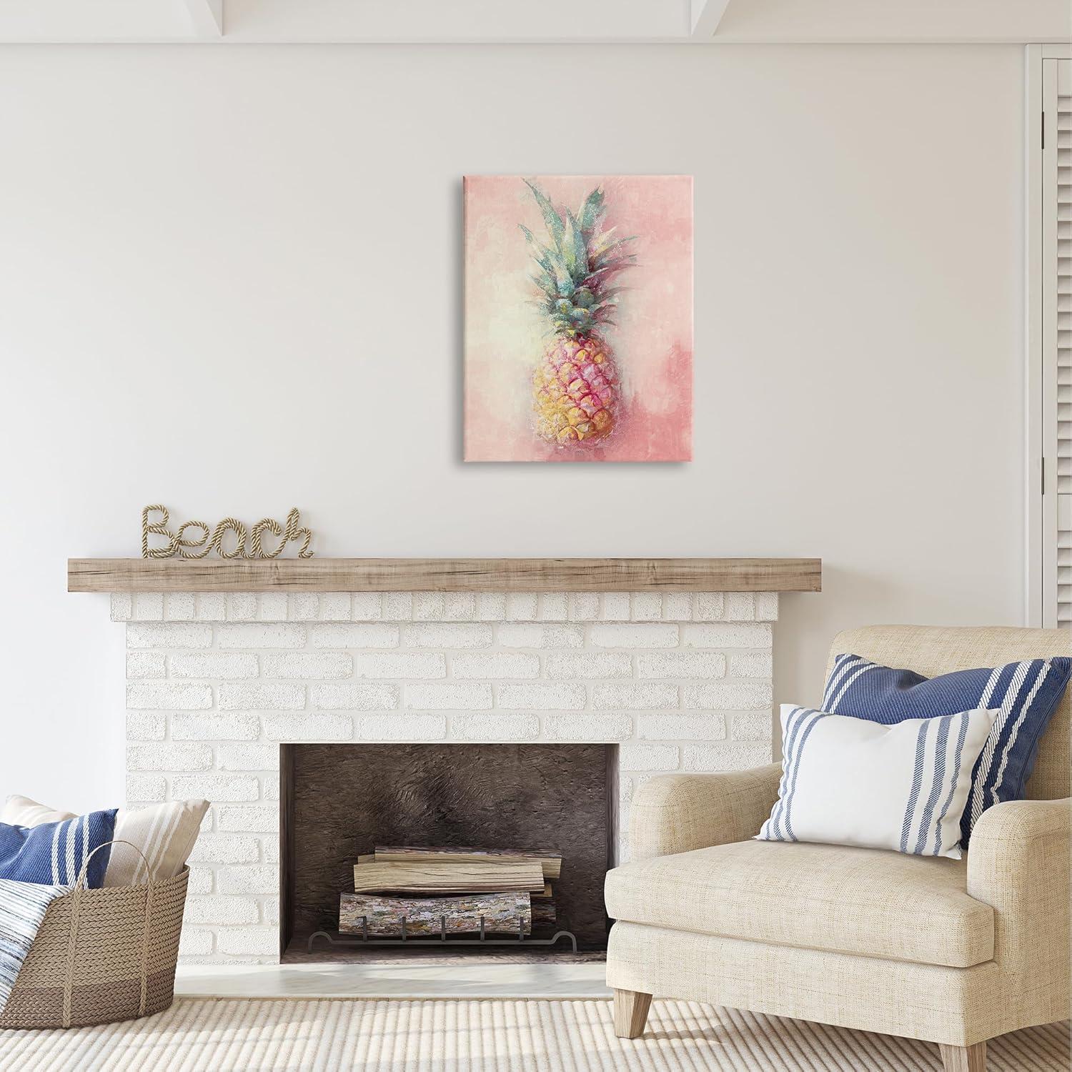 Stupell Industries Tropical Glam Pineapple Food & Beverage Painting Gallery Wrapped Canvas Art Print Wall Art, 24 x 30