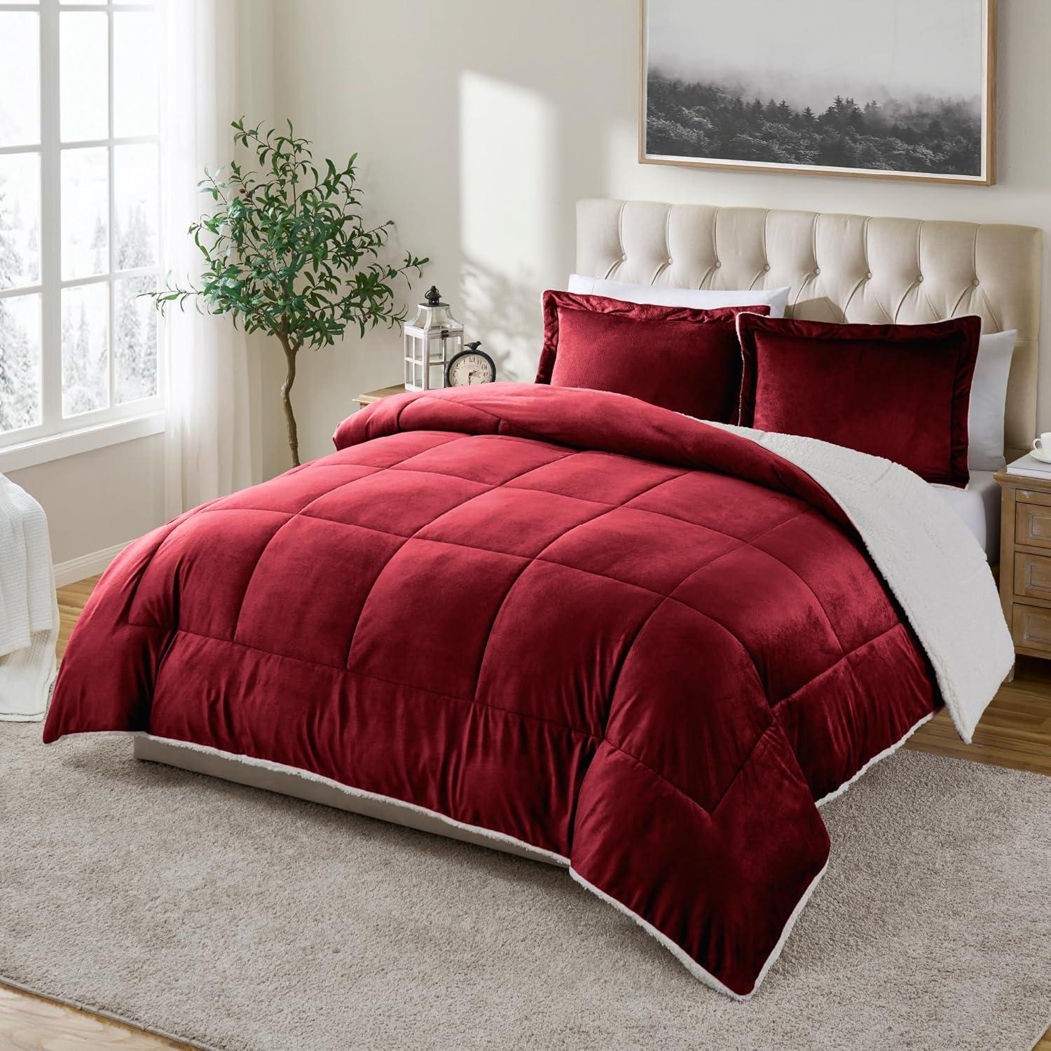 Ultra Plush Reversible Micro-Mink and Sherpa 3-Piece Comforter Set